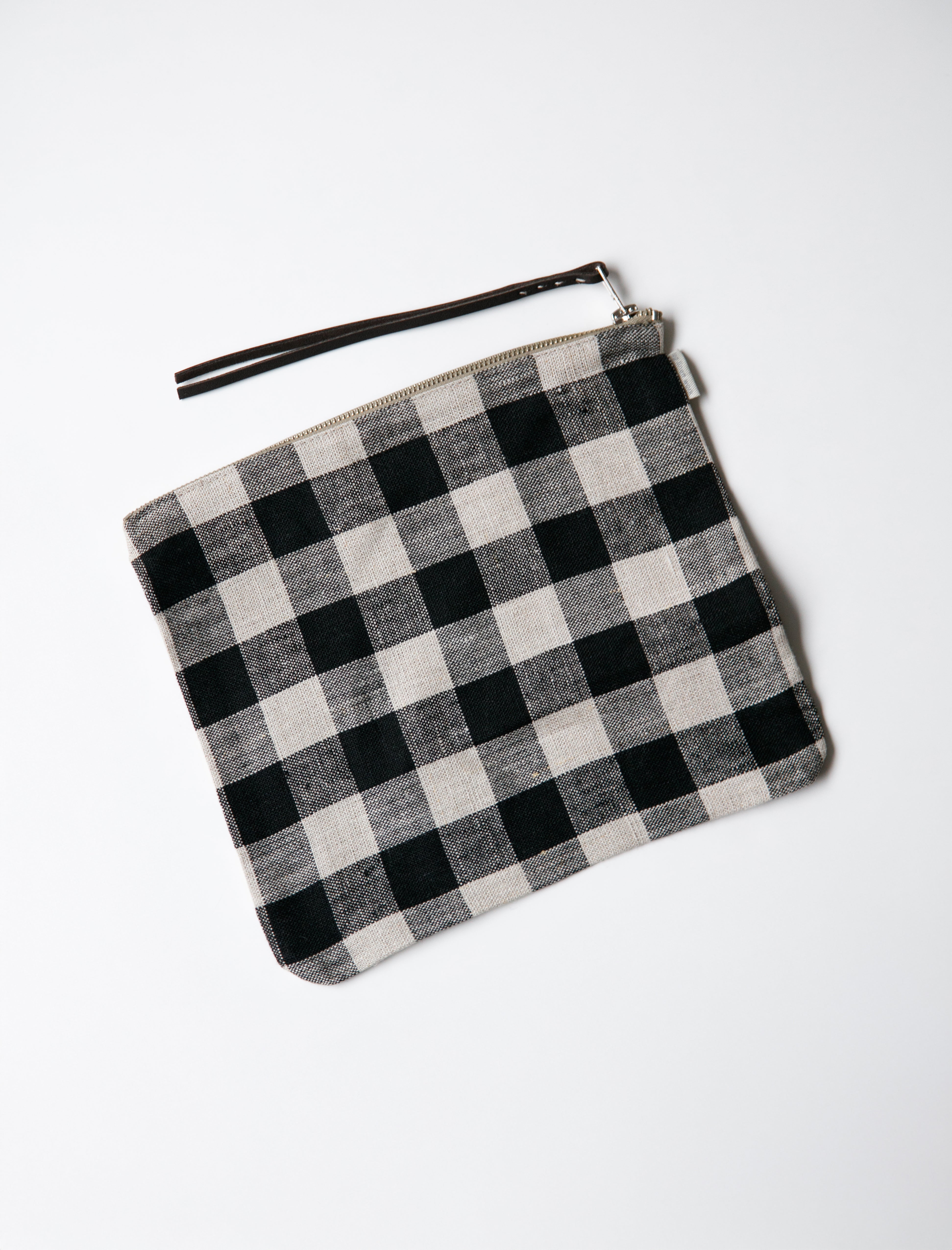 Fog Linen Canna Pouch Black Natural Check (L)