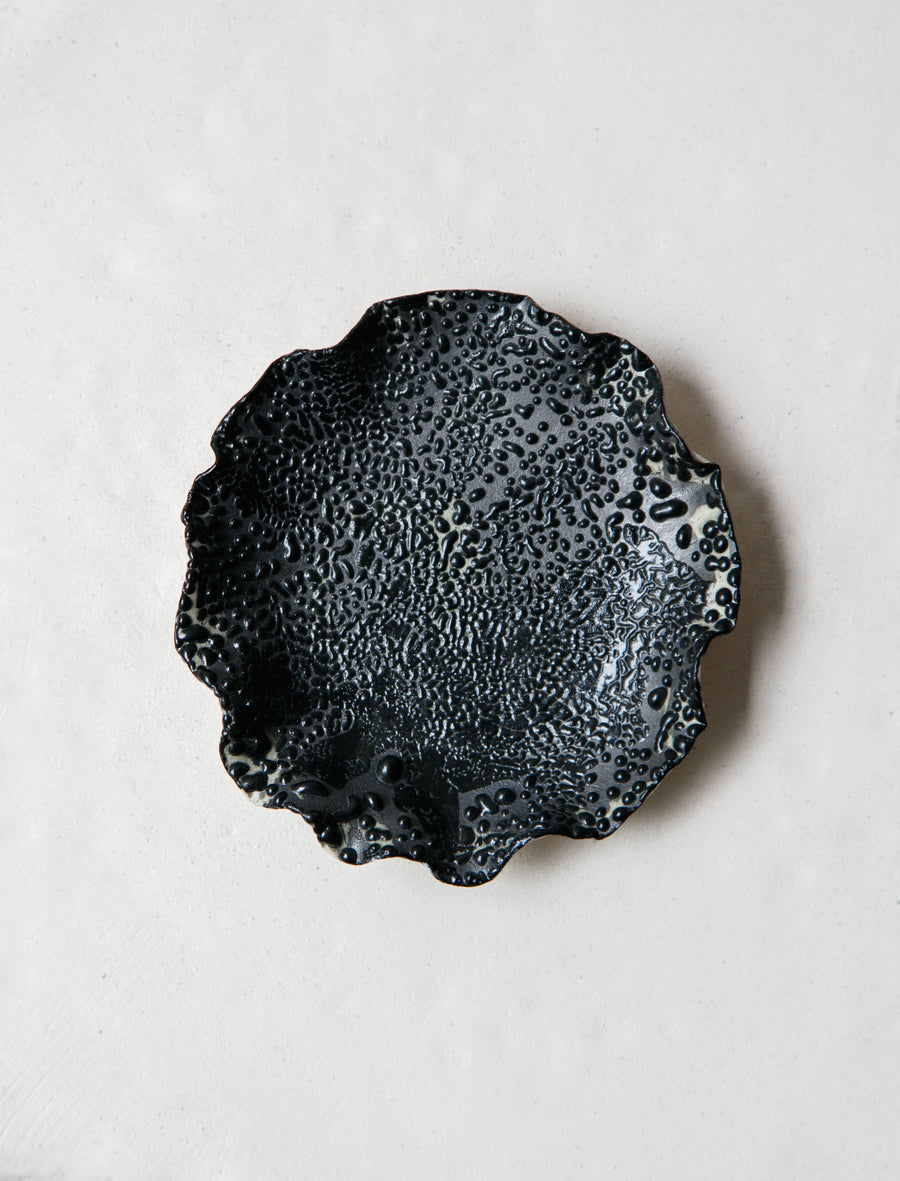 Ruffle Dish Black Lichen #5 - Image 1