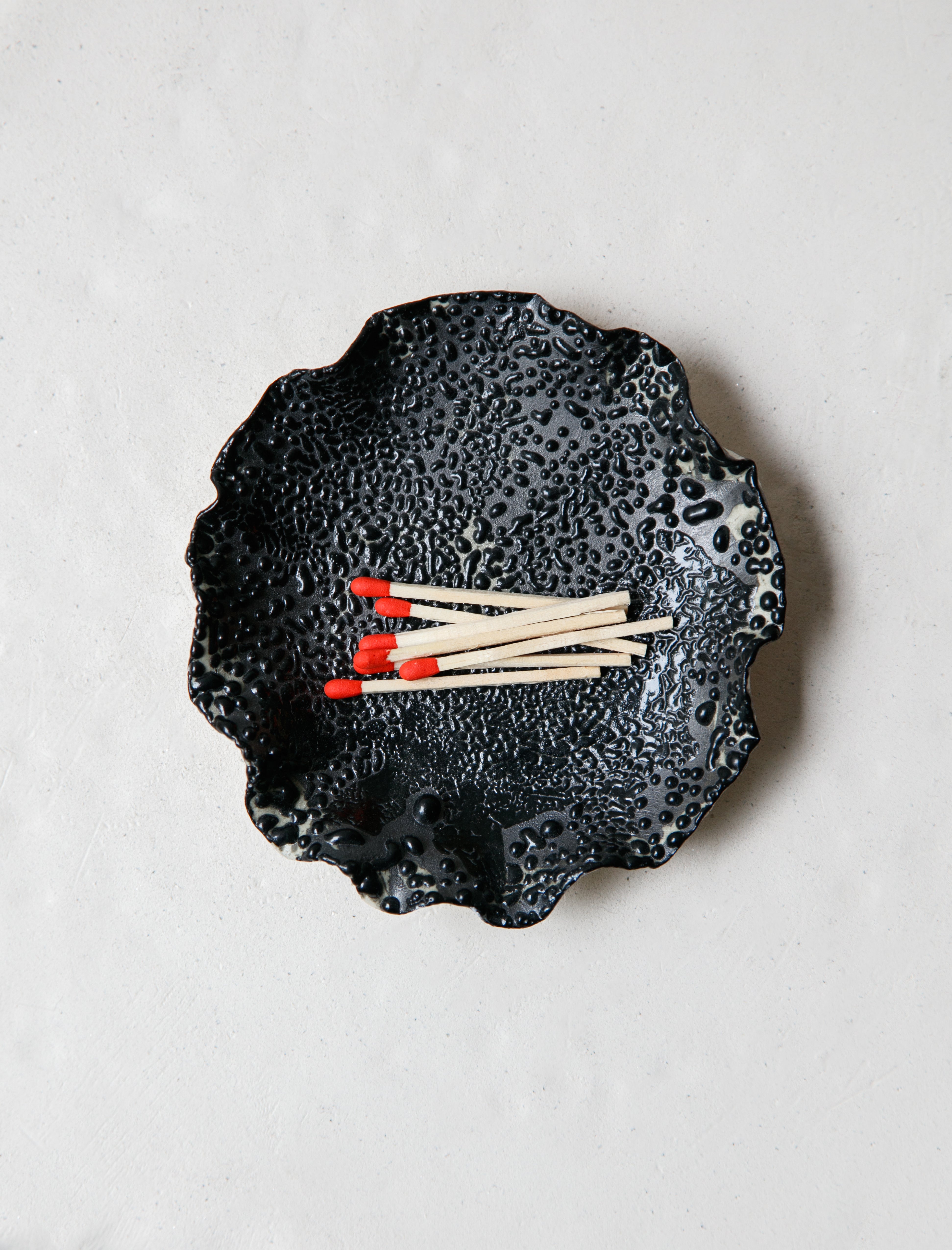 Nathalee Paolinelli Ruffle Dish Black Lichen #5