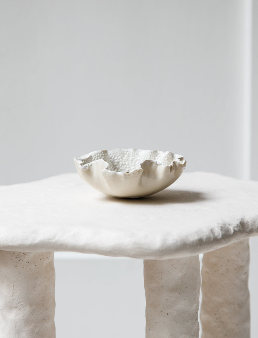 Ruffle Bowl White Lichen #1 - Image 1