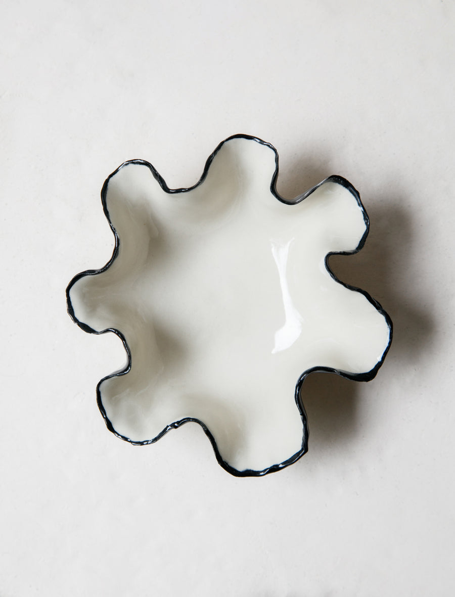 Ruffle Bowl Black Rim #22 - Image 2