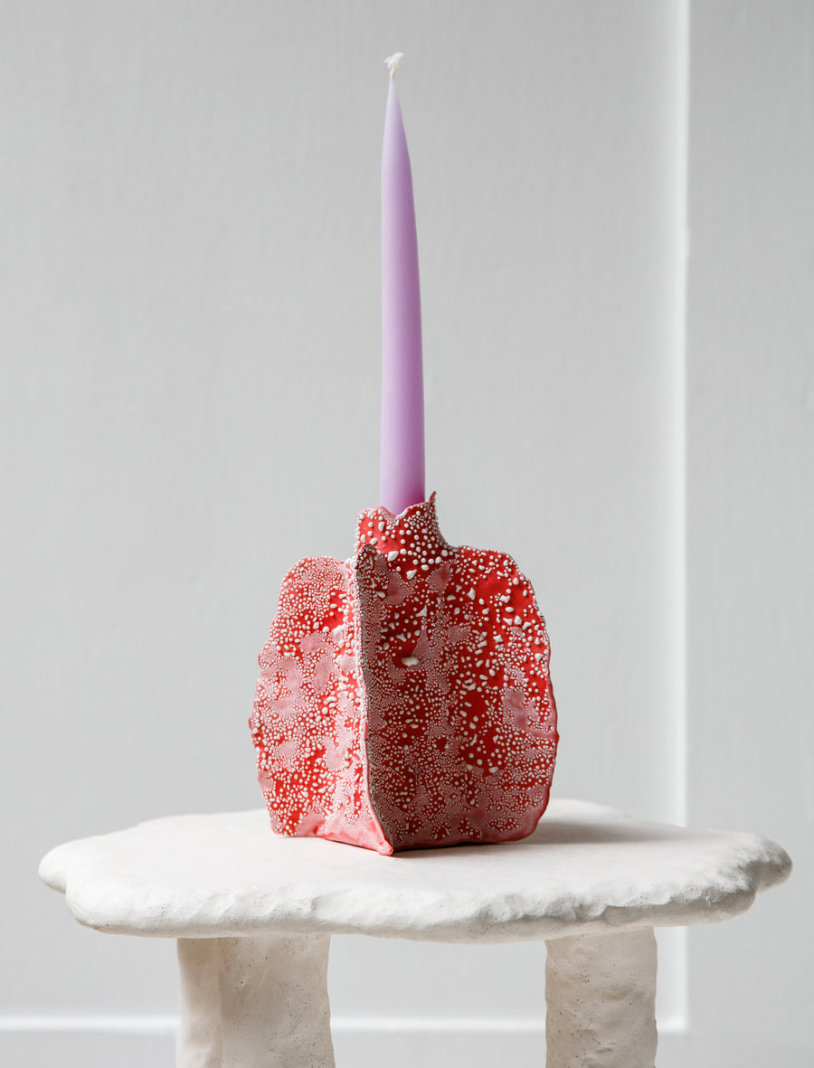 Sigarylis Candle Stand Red/White Lichen #20 - Image 1