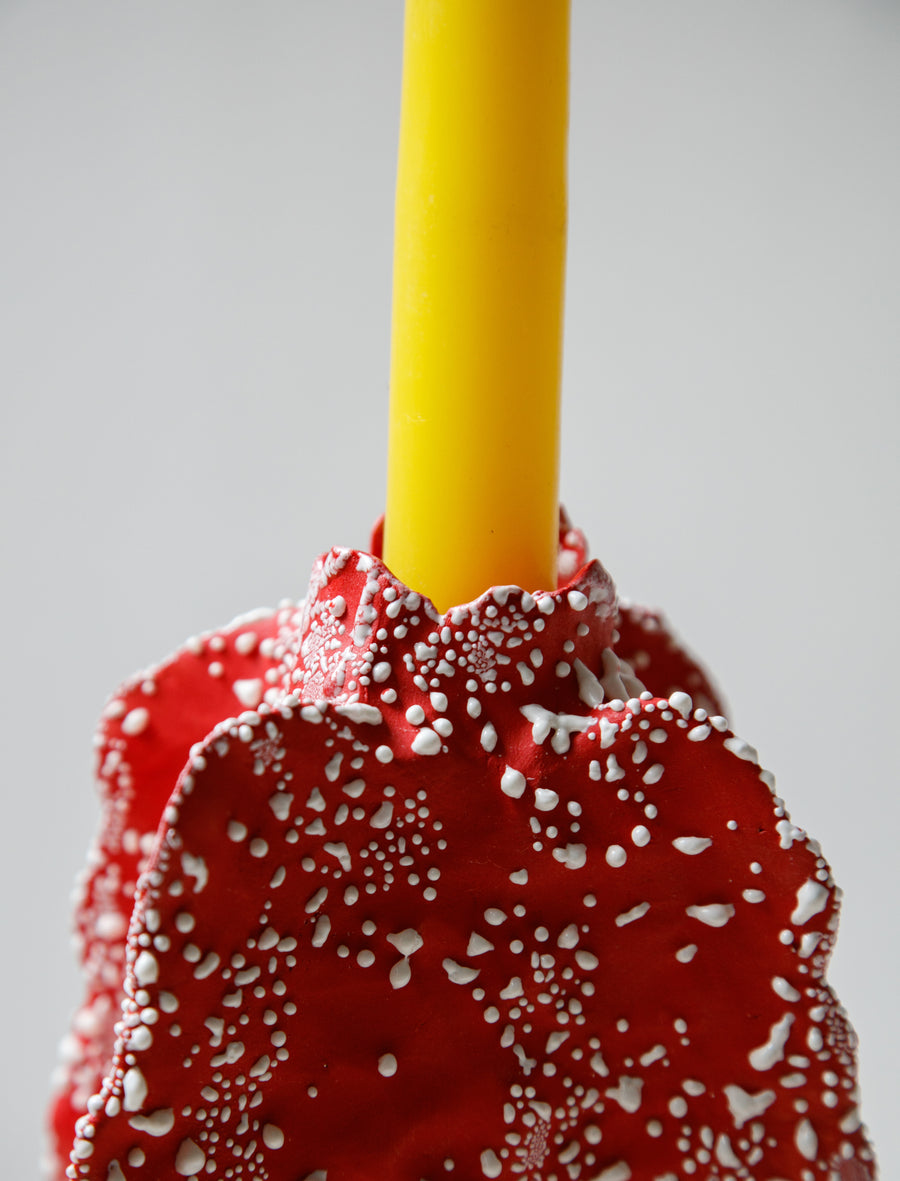 Sigarylis Candle Stand Red/White Lichen #21 - Image 3