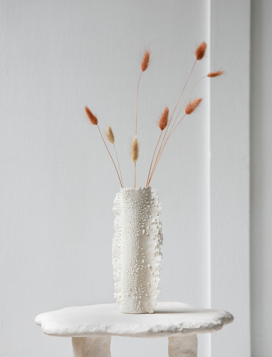 Cylinder Vase with Wings White Lichen #16 - Image 1