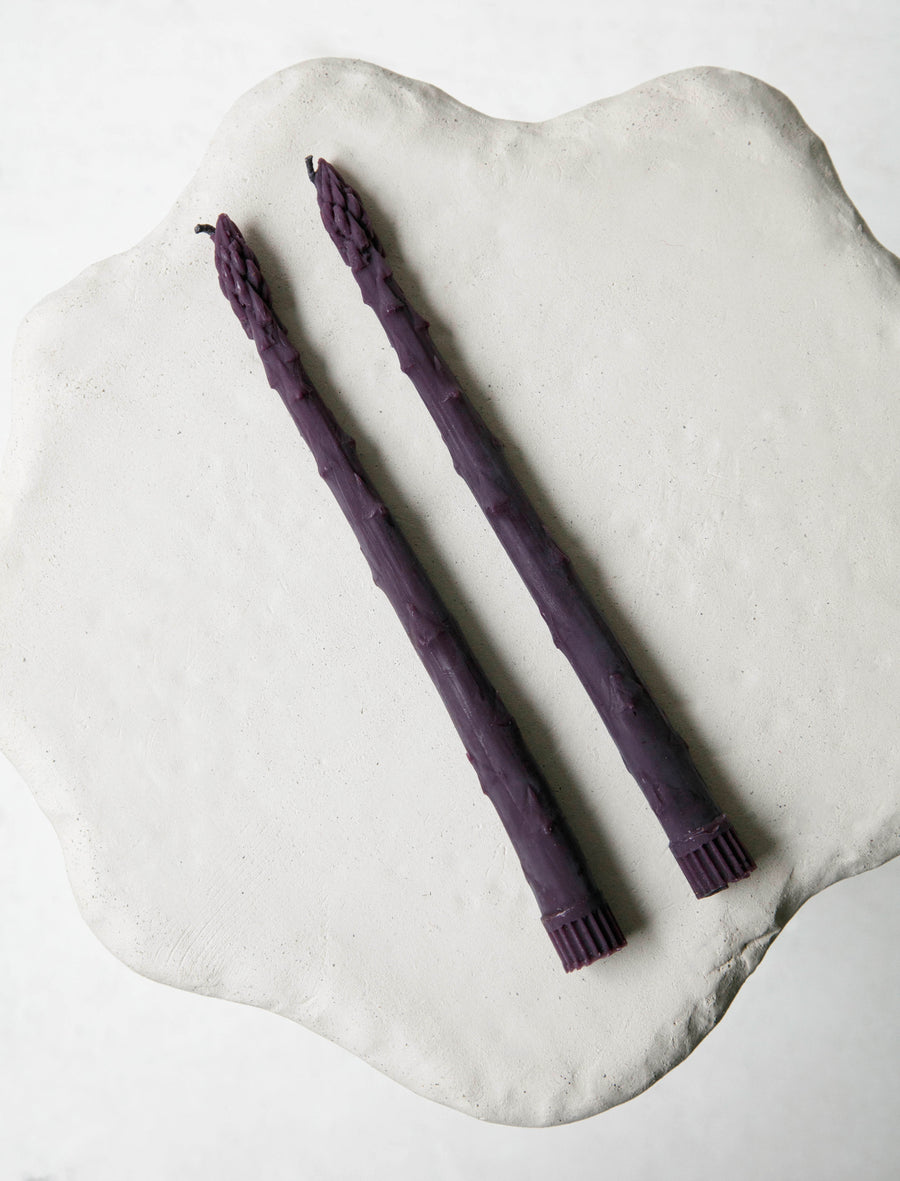 Purple Asparagus Taper Pair - Image 1