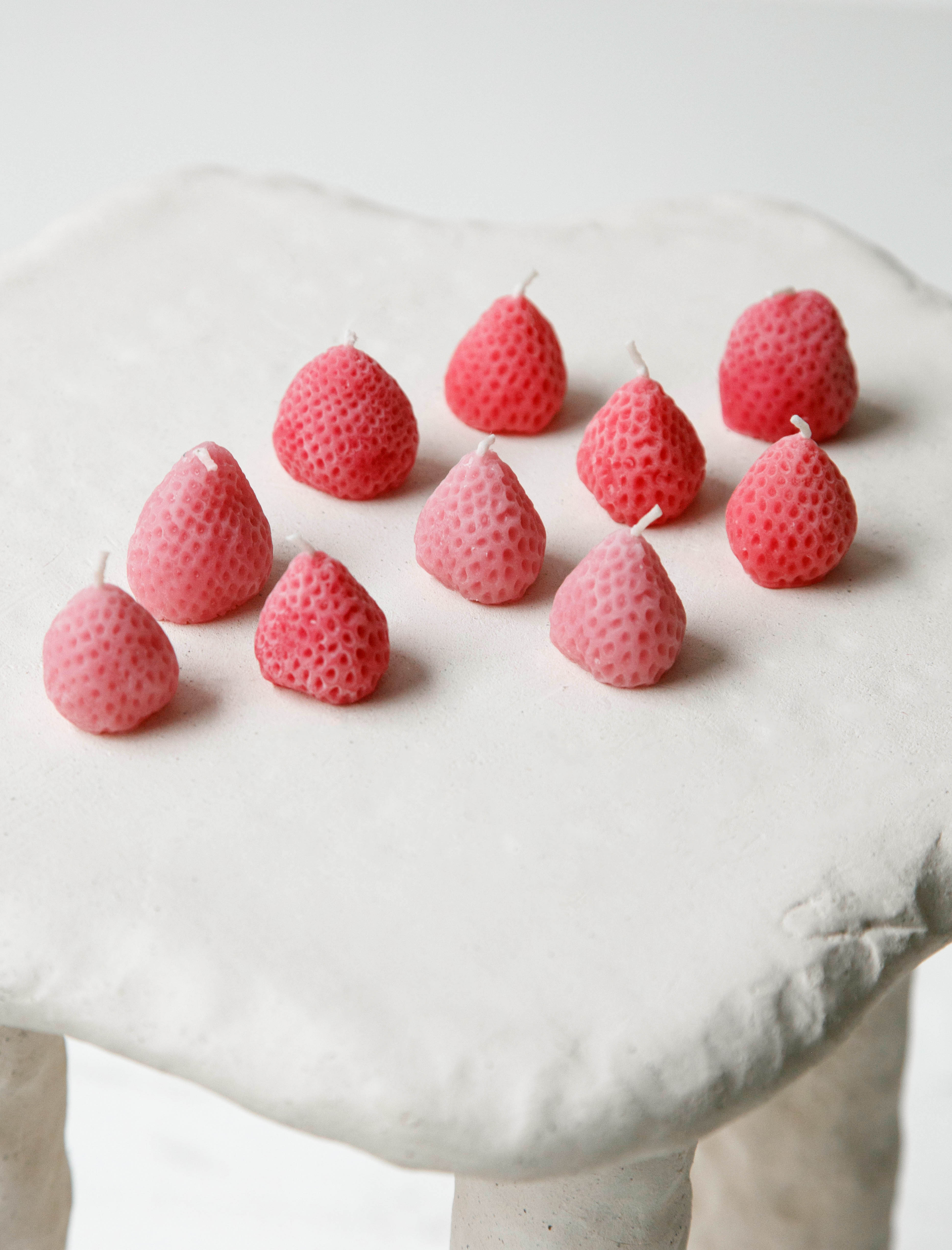 Happy Organics Pink Strawberry Birthday Candles