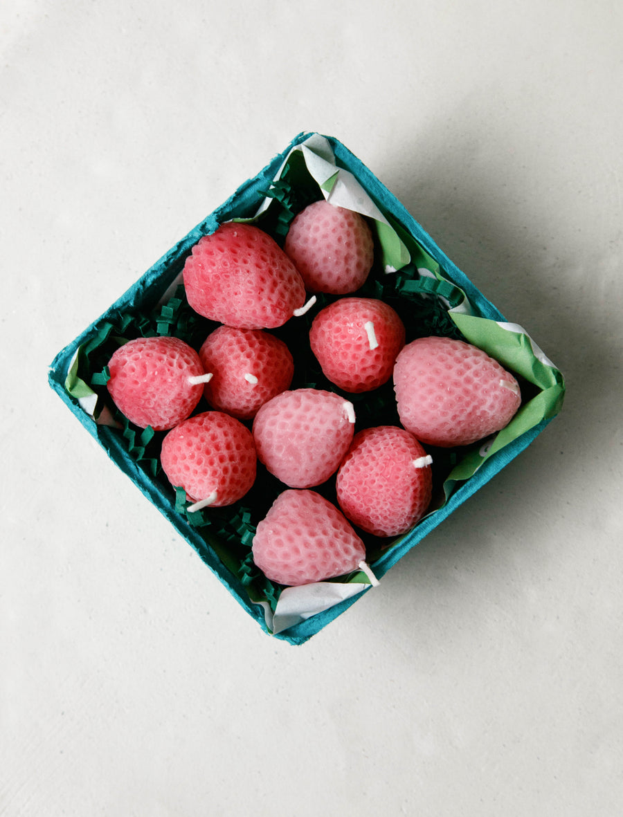 Pink Strawberry Birthday Candles - Image 3