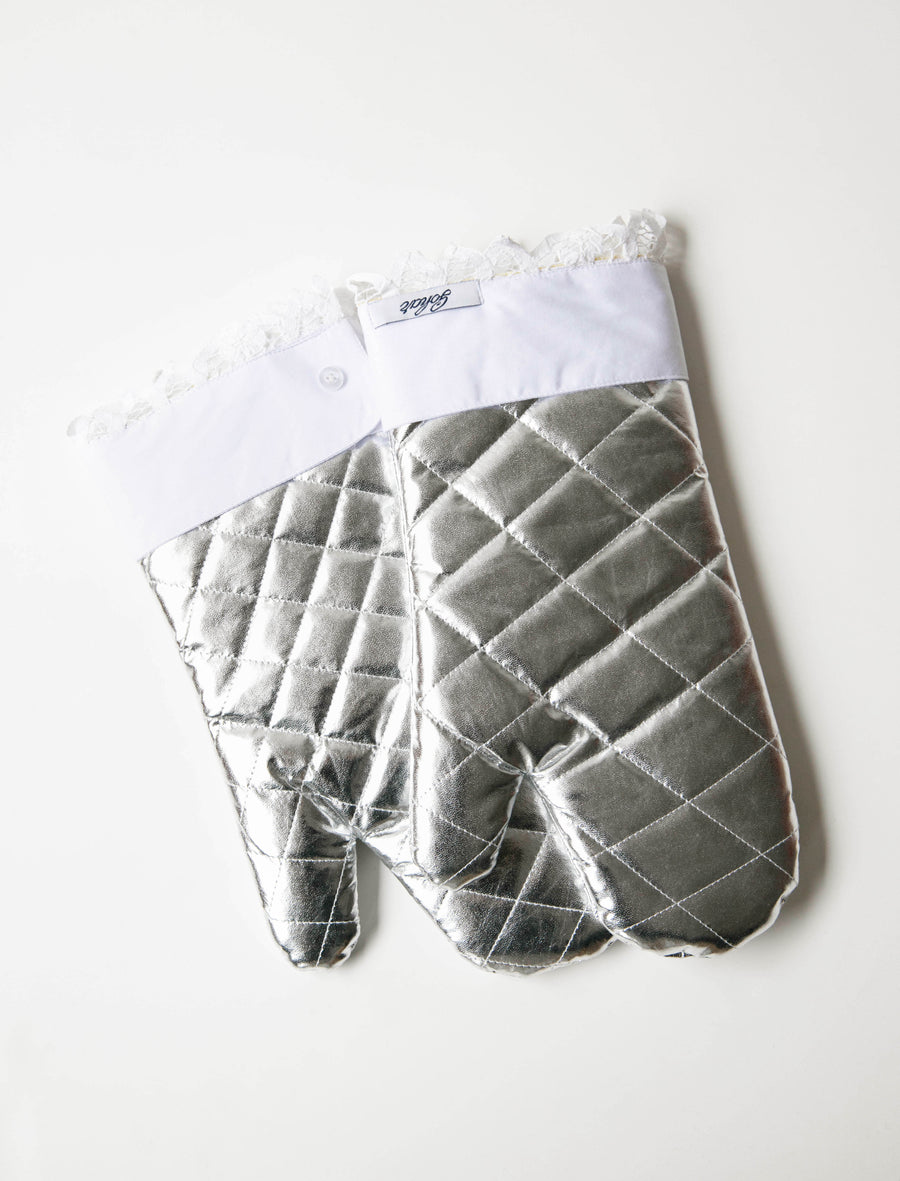 Oven Gloves Silver - Image 1