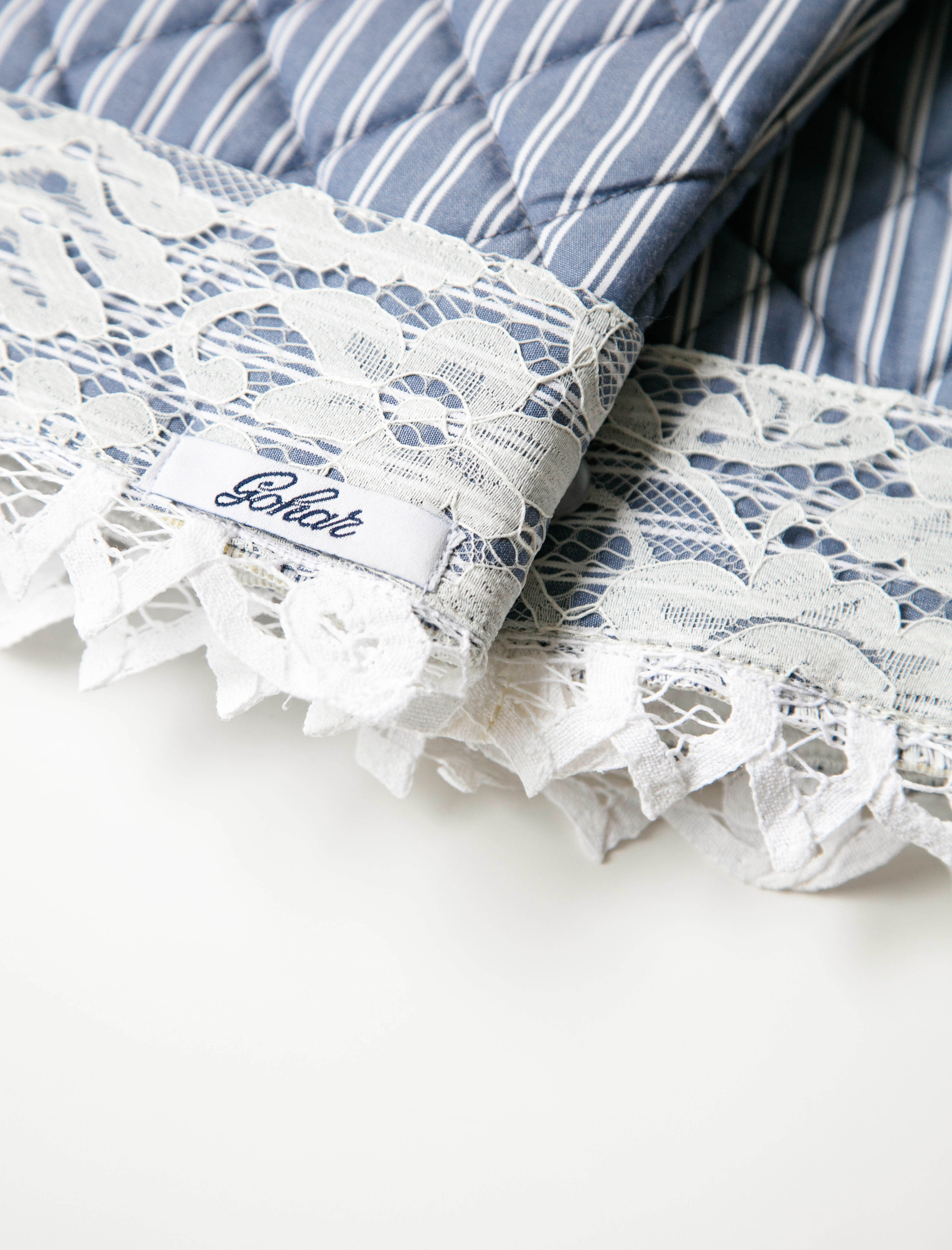 Gohar World Oven Gloves Blue Shirting Stripe