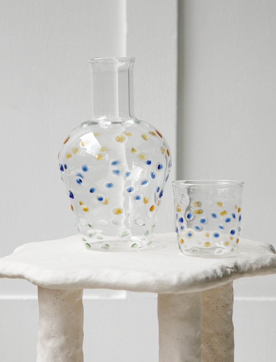 Bedside Carafe Egyptian Glass Multi - Image 2