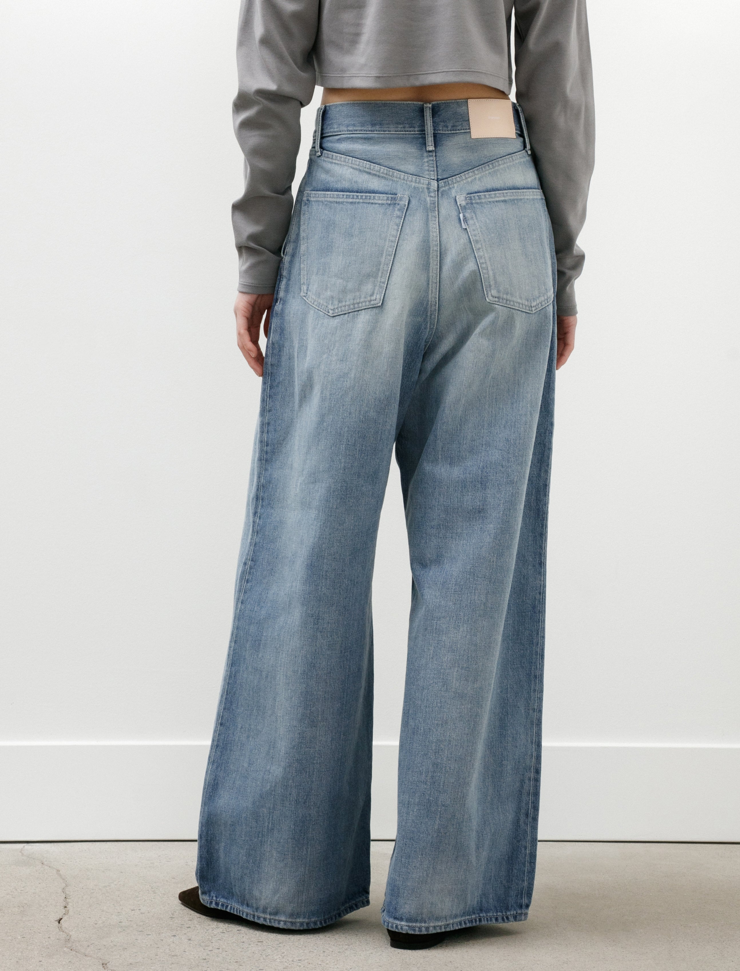 Graphpaper Selvedge Denim Two Tuck Wide Pants Indigo Light Fade