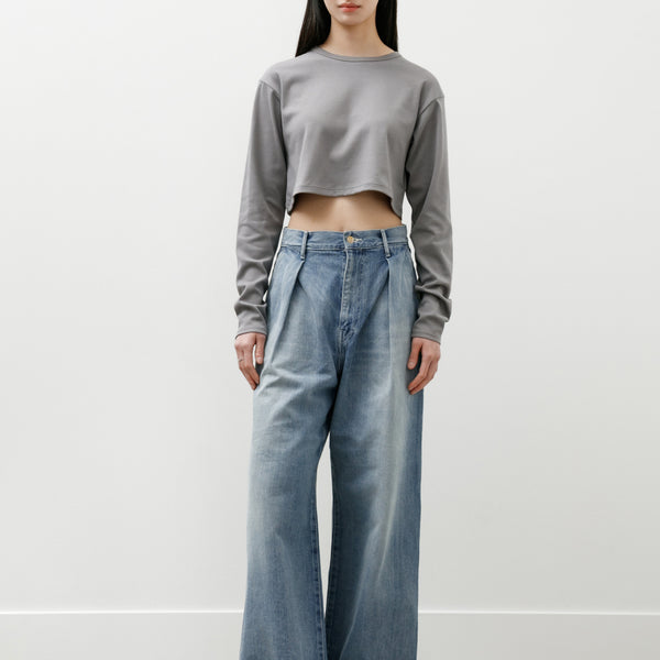 Graphpaper Selvedge Denim Two Tuck Wide Pants Indigo Light Fade