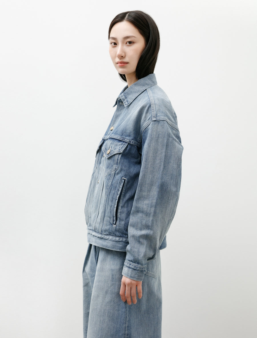 Selvedge Denim Trucker Jacket Indigo Light Fade - Image 3