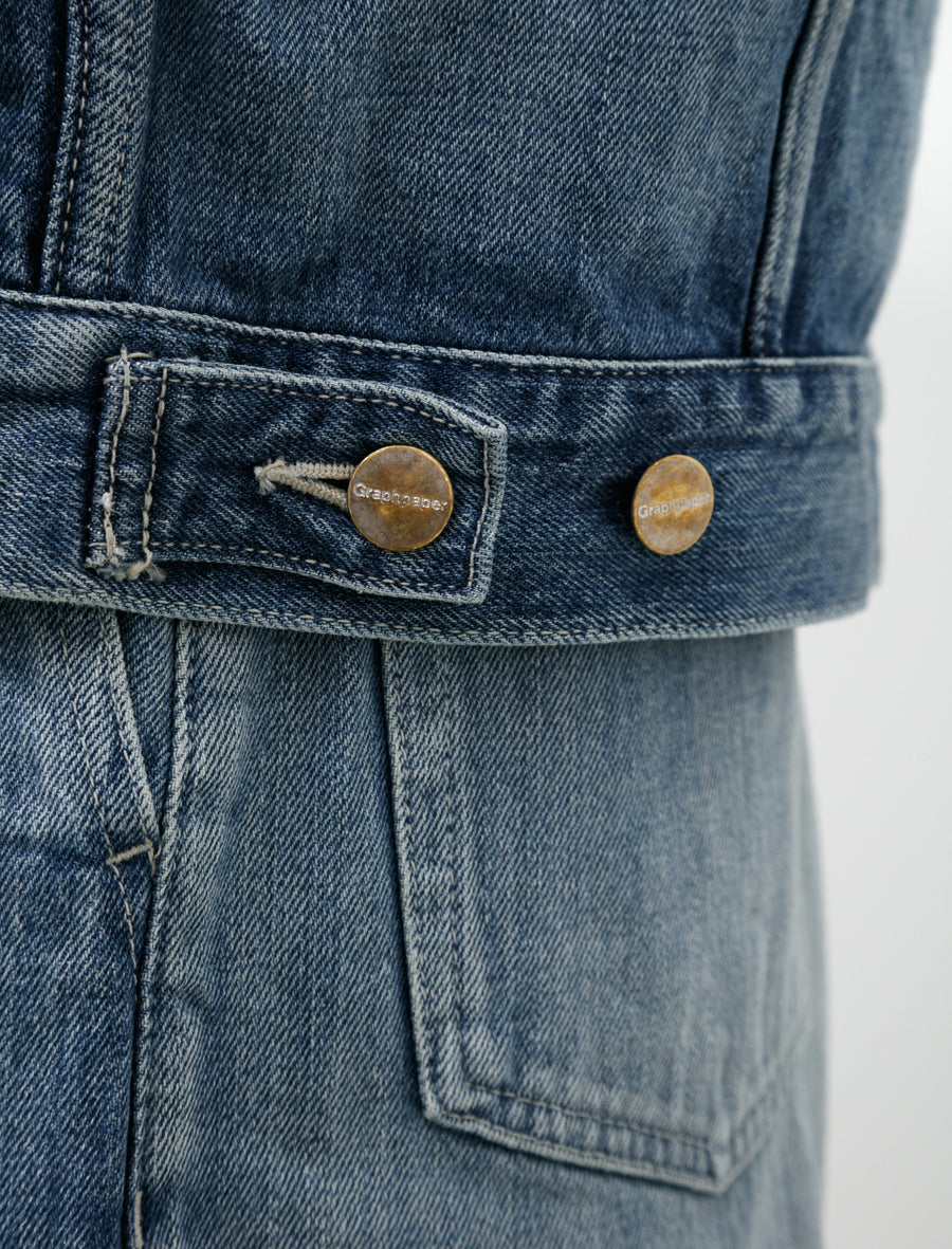 Selvedge Denim Trucker Jacket Indigo Light Fade - Image 4