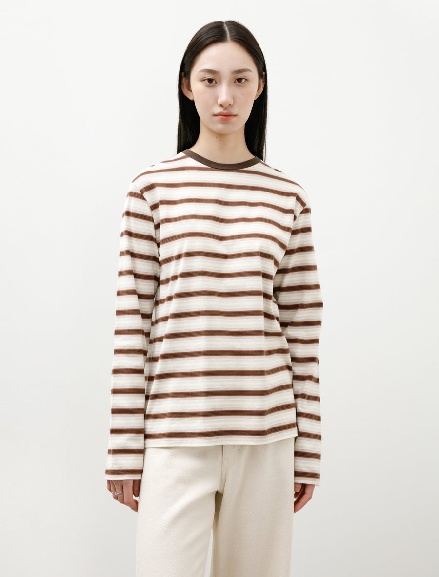 Gradient Stripe Jersey L/S Tee Fade Brown - Image 1
