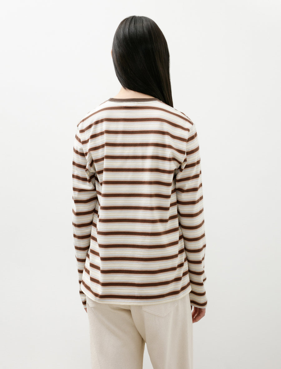 Gradient Stripe Jersey L/S Tee Fade Brown - Image 4
