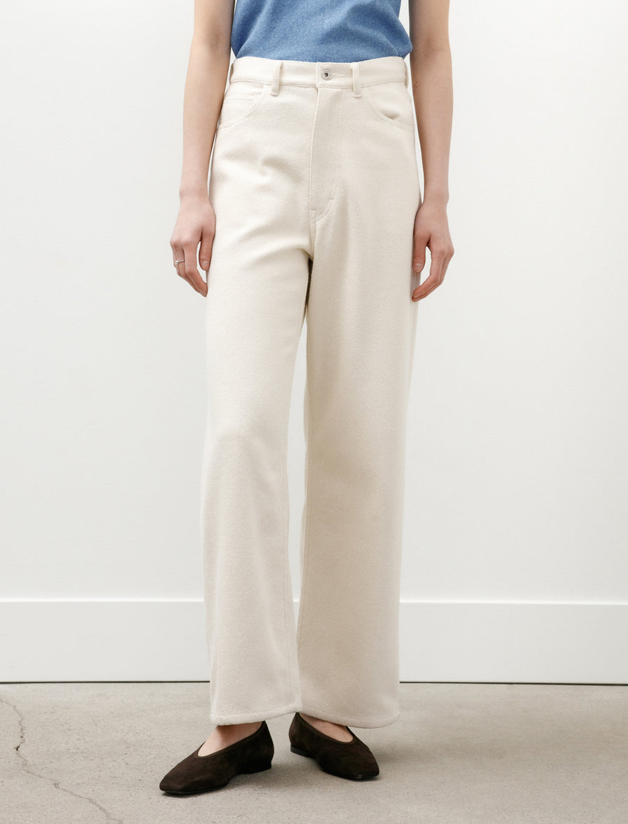 Auralee Silk Nep Denim 5P Wide Pants Ivory – Neighbour