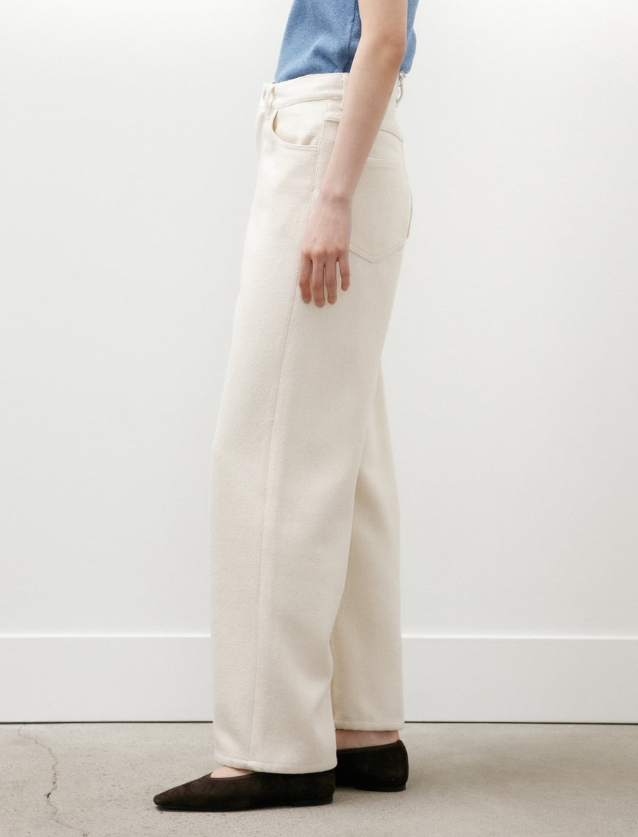 Auralee Silk Nep Denim 5P Wide Pants Ivory – Neighbour