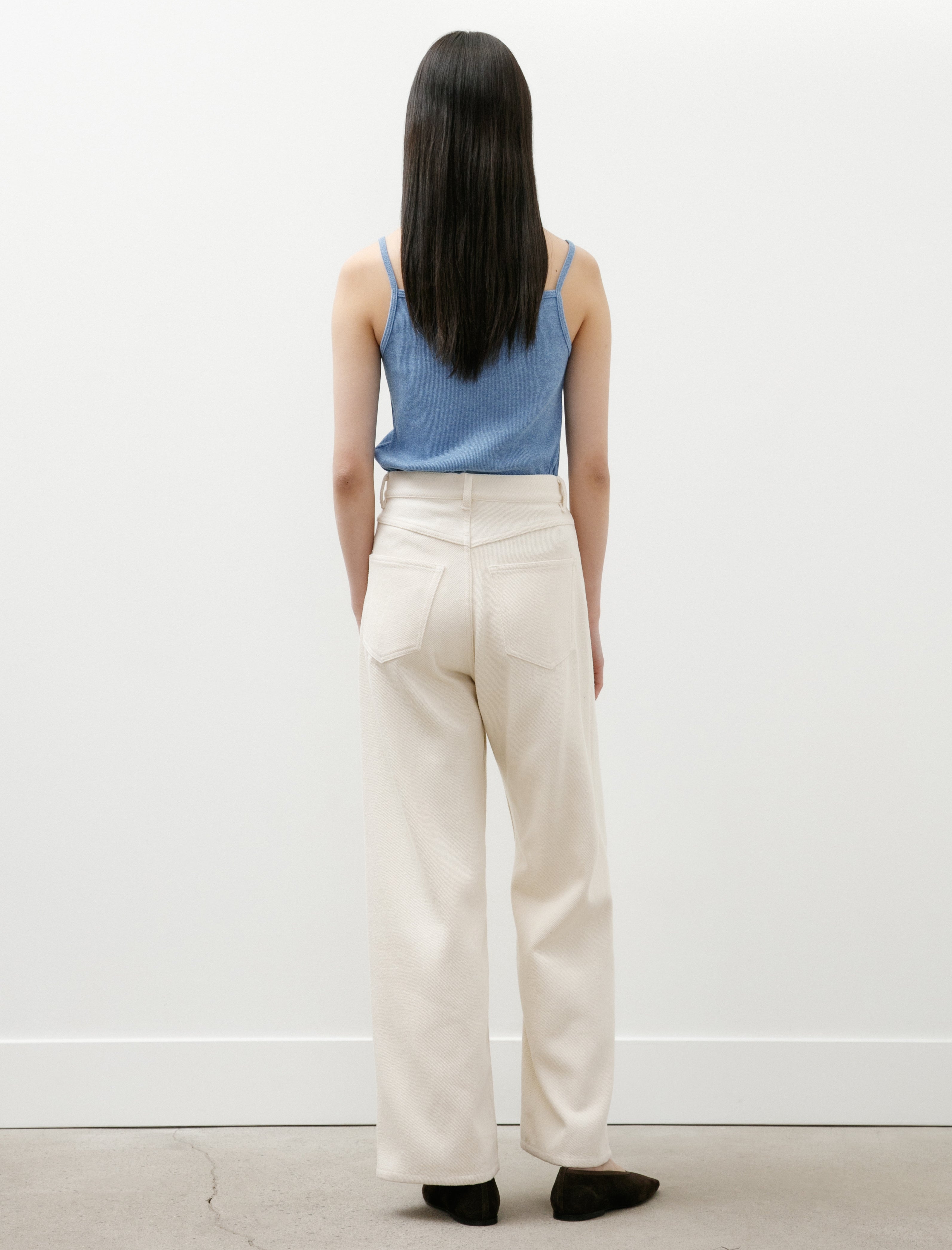 Auralee Silk Nep Denim 5P Wide Pants Ivory – Neighbour