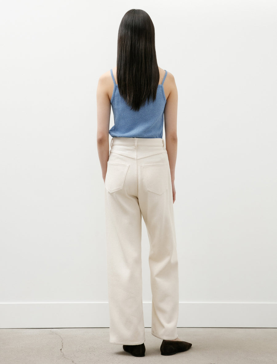 Auralee Silk Nep Denim 5P Wide Pants Ivory – Neighbour