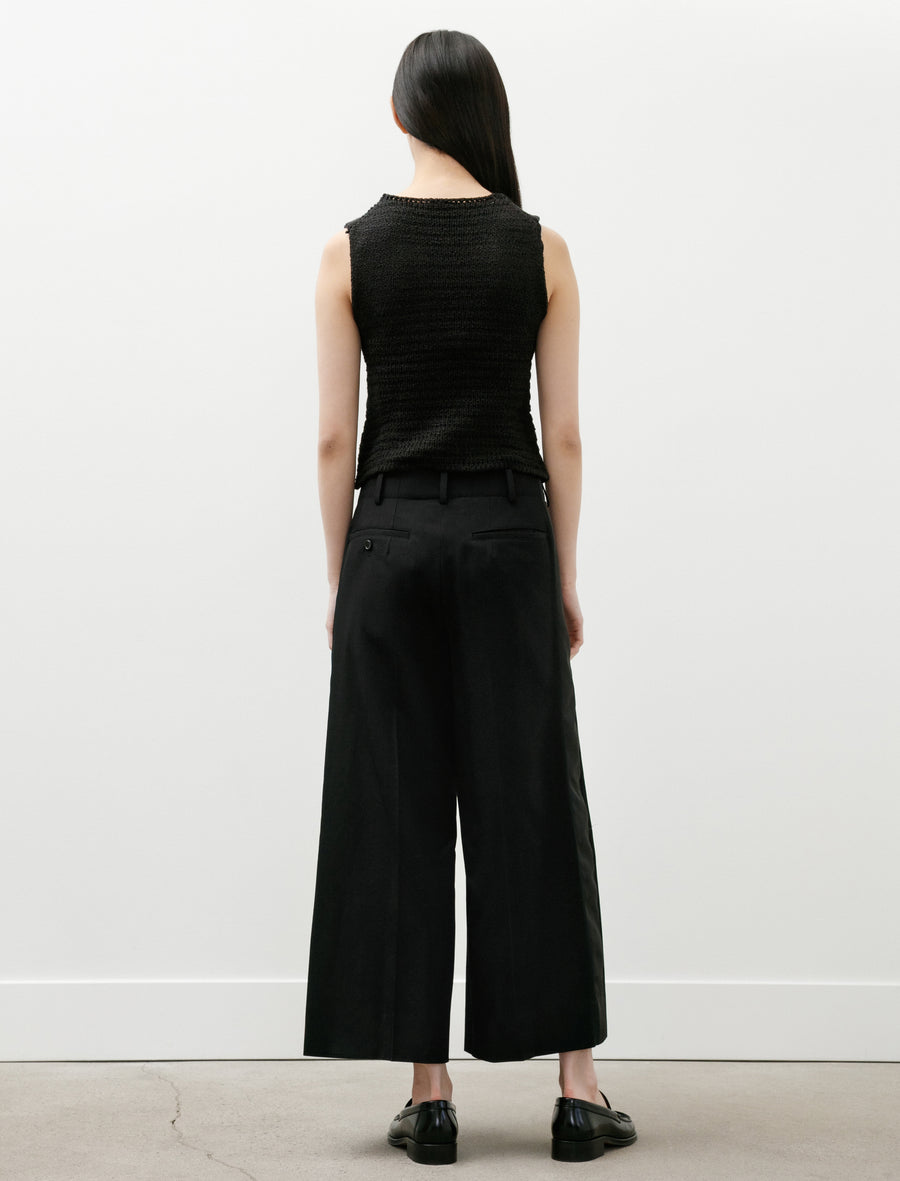 Satin Stripe Wide Leg Pants Black - Image 6