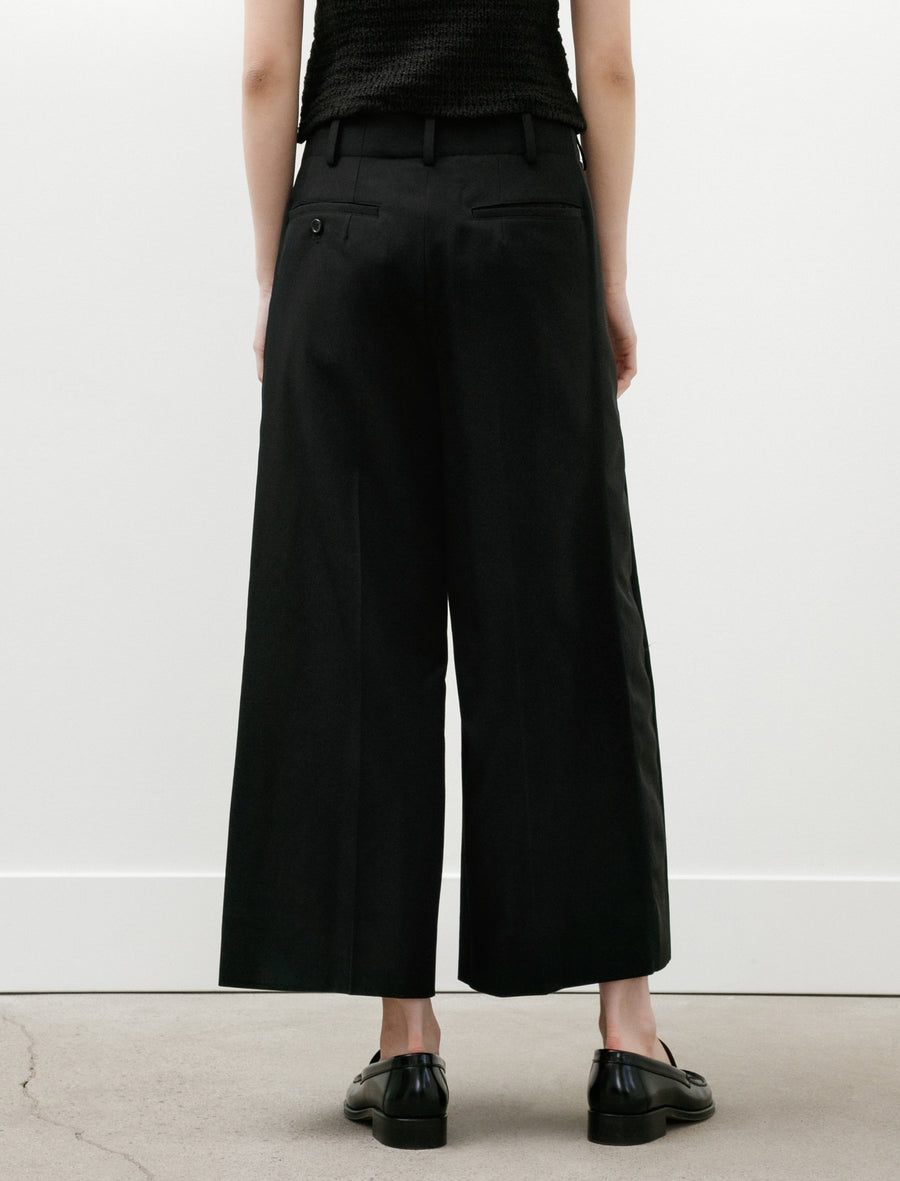 Satin Stripe Wide Leg Pants Black - Image 7