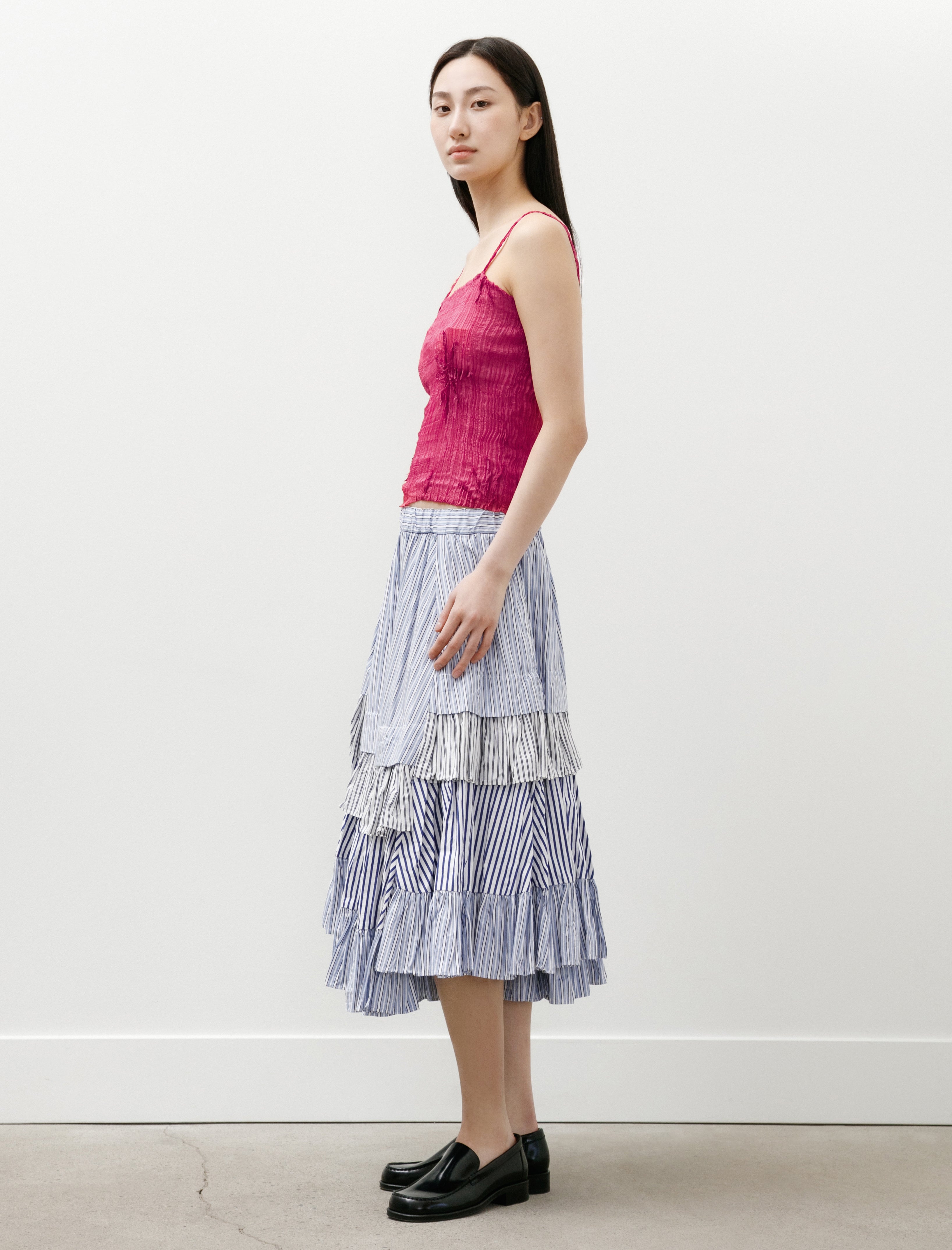 Comme des Garçons Comme des Garçons Multi Ticking Stripe Tiered Skirt