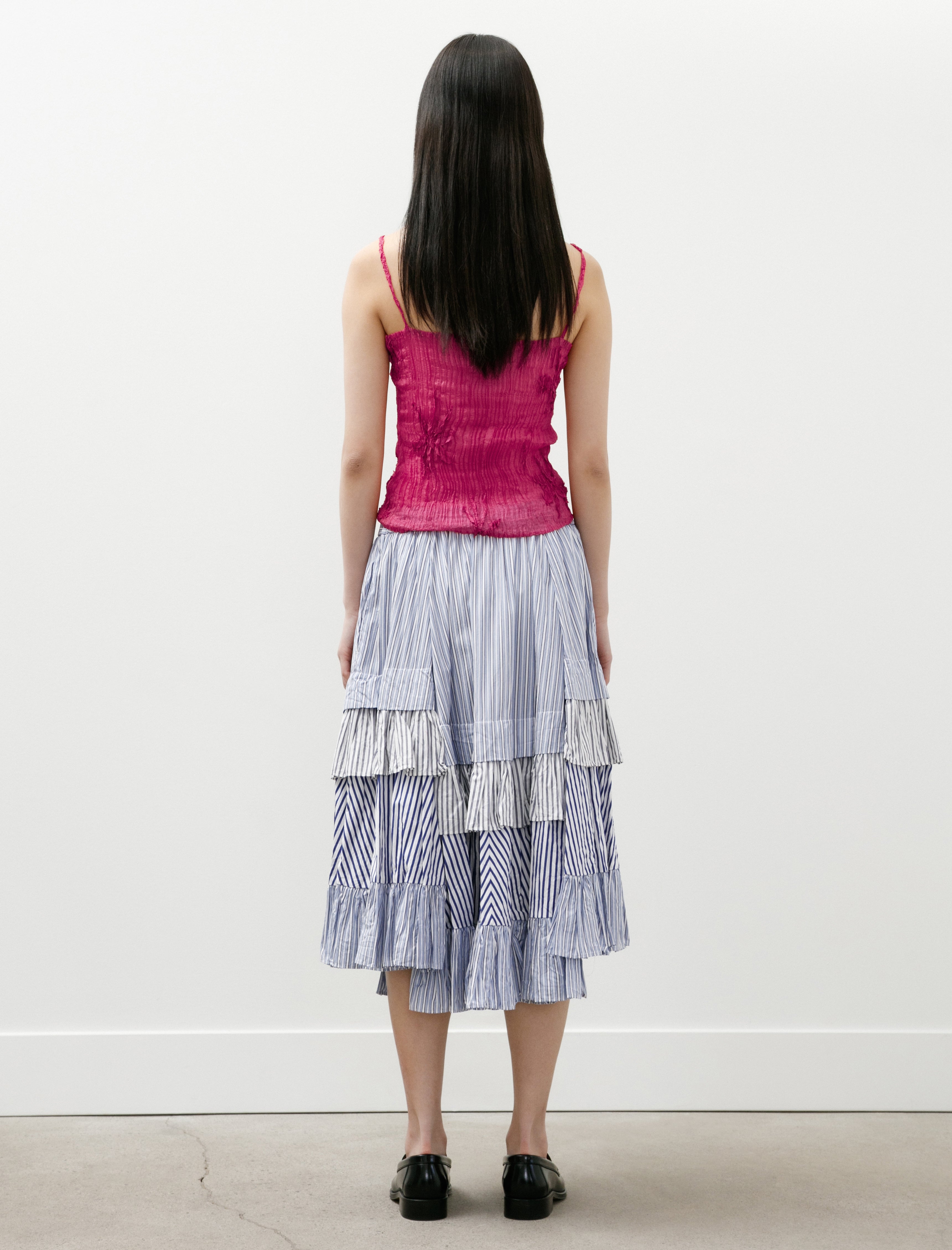 Comme des Garçons Comme des Garçons Multi Ticking Stripe Tiered Skirt