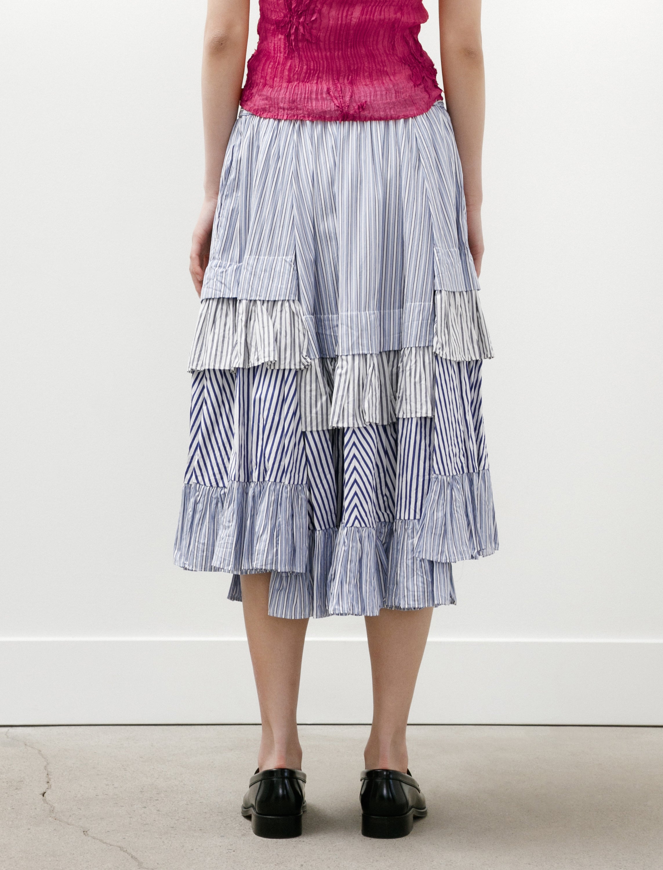 Comme des Garçons Comme des Garçons Multi Ticking Stripe Tiered Skirt