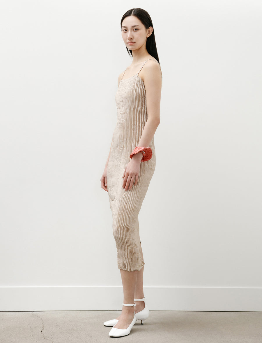 Plissé Silk Tube Long Dress Stone - Image 3