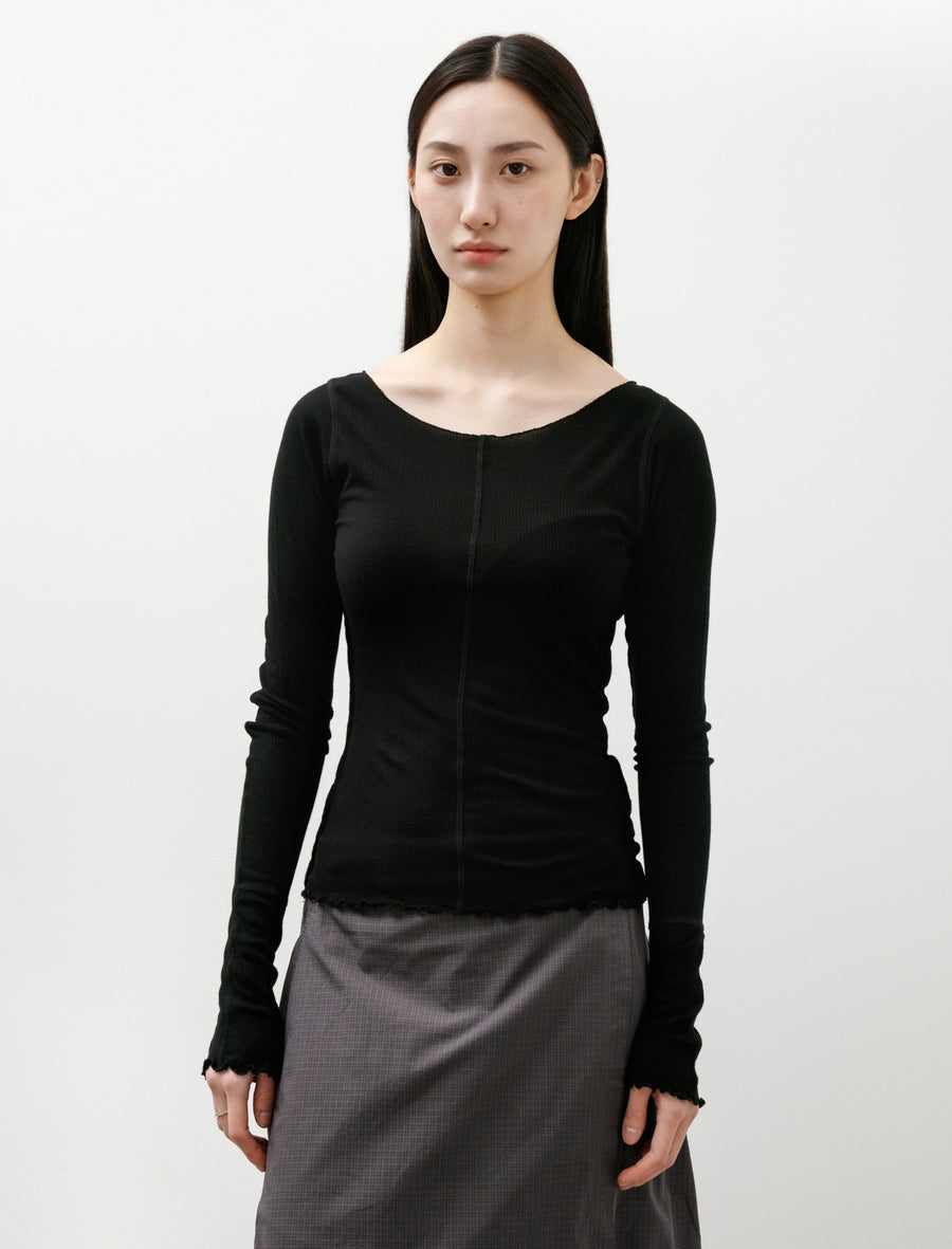 LS Flatlock Tee Black Rib - Image 1