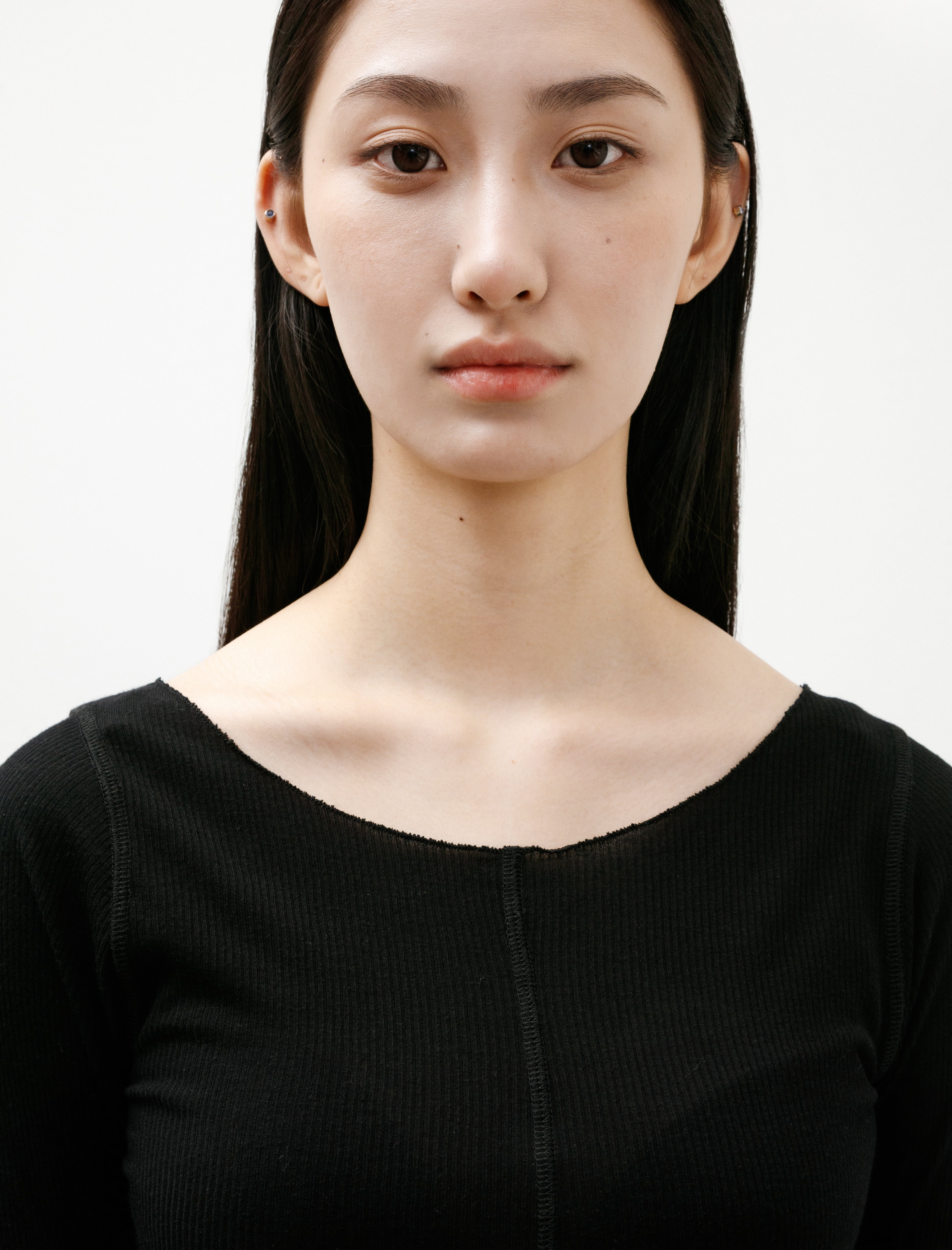 mfpen LS Flatlock Tee Black Rib