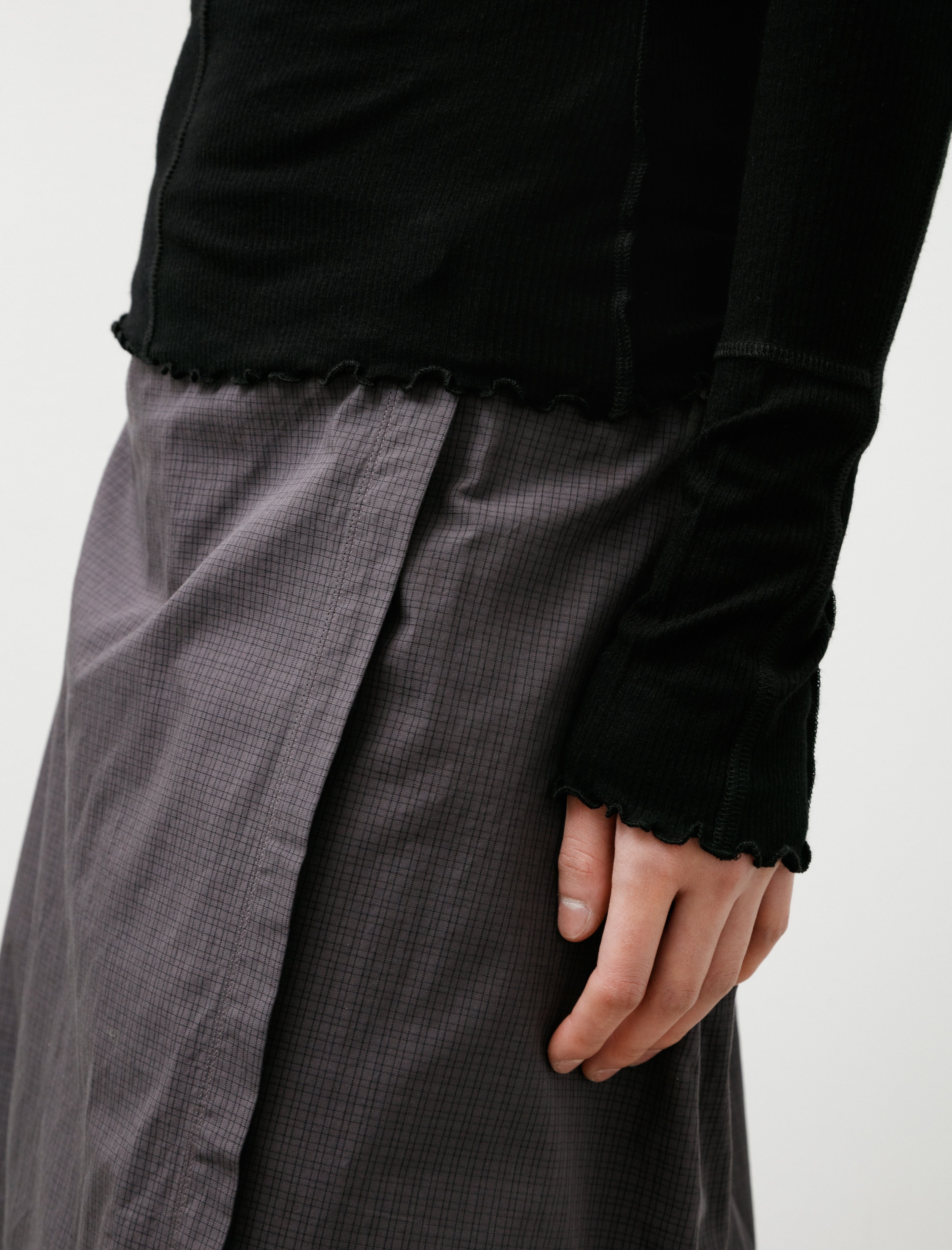 mfpen LS Flatlock Tee Black Rib