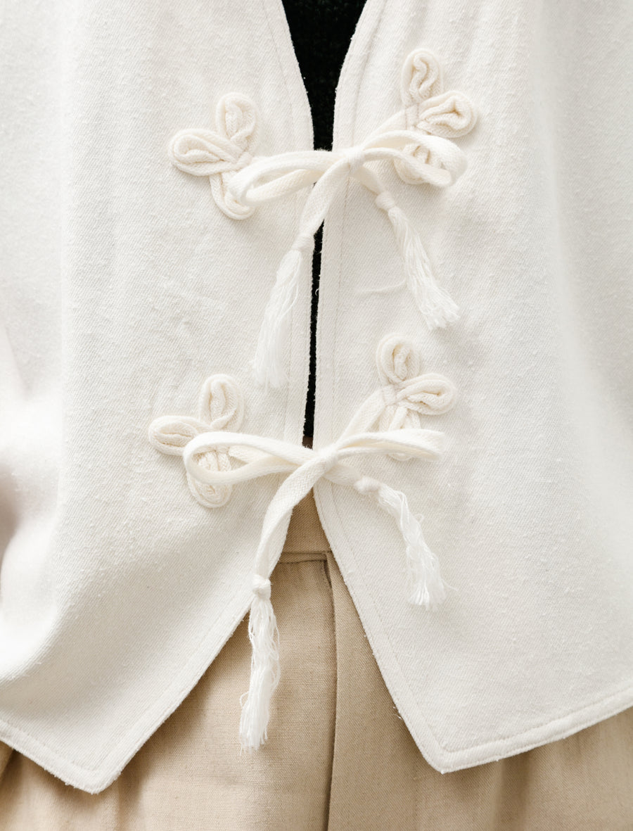 Silk Nep Vest Ecru - Image 2