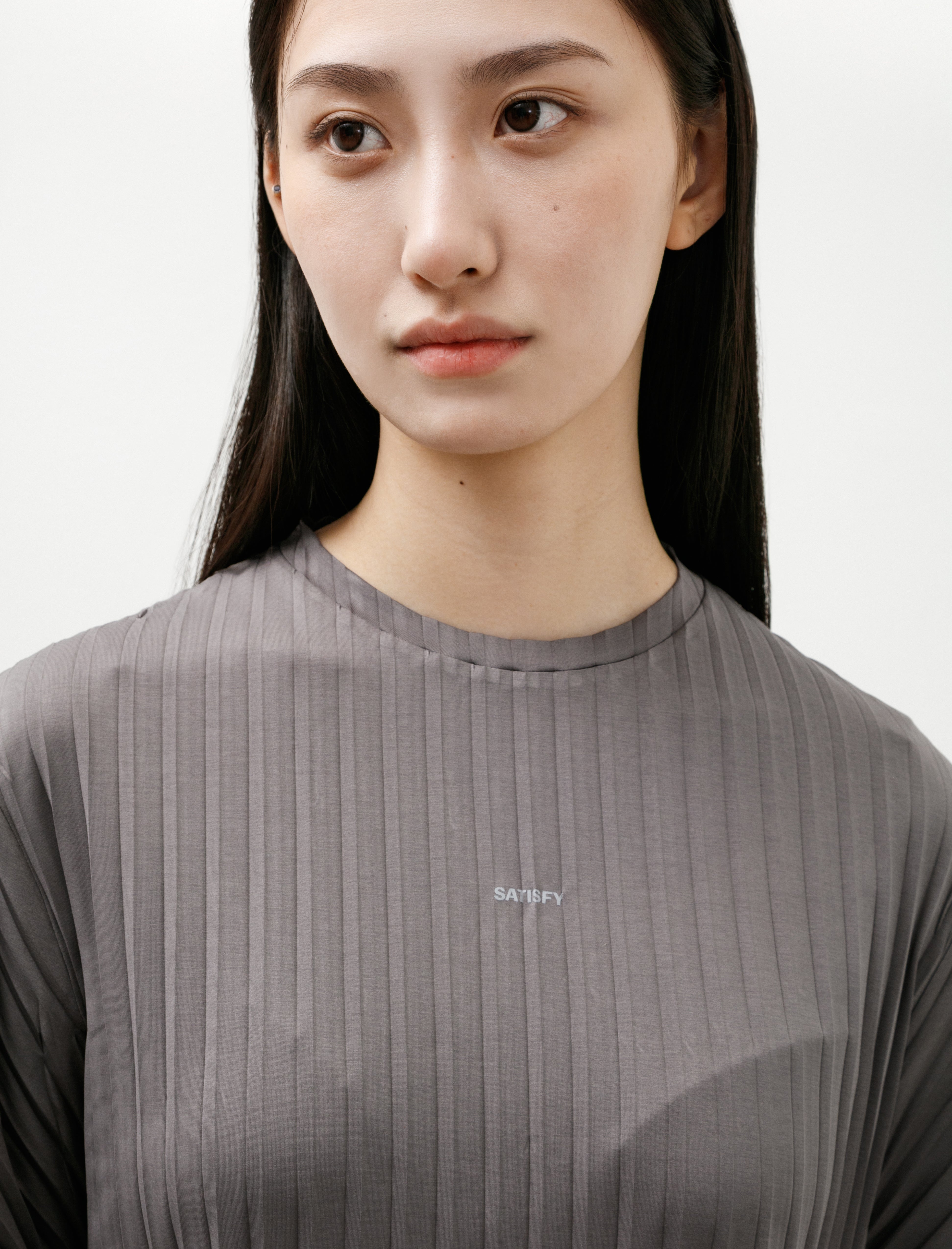 Satisfy Auralite Pleated T-Shirt Granite Grey