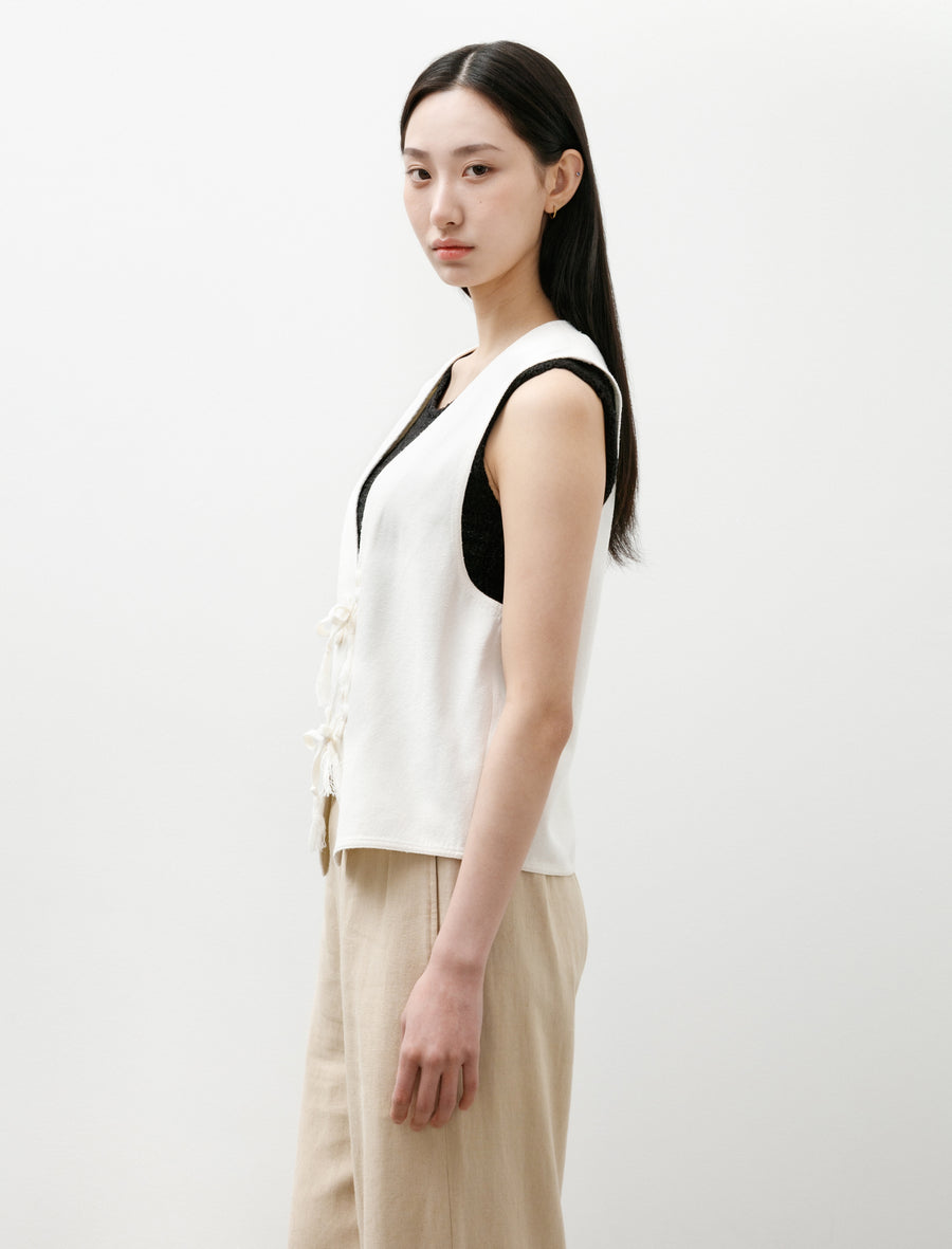 Silk Nep Vest Ecru - Image 3