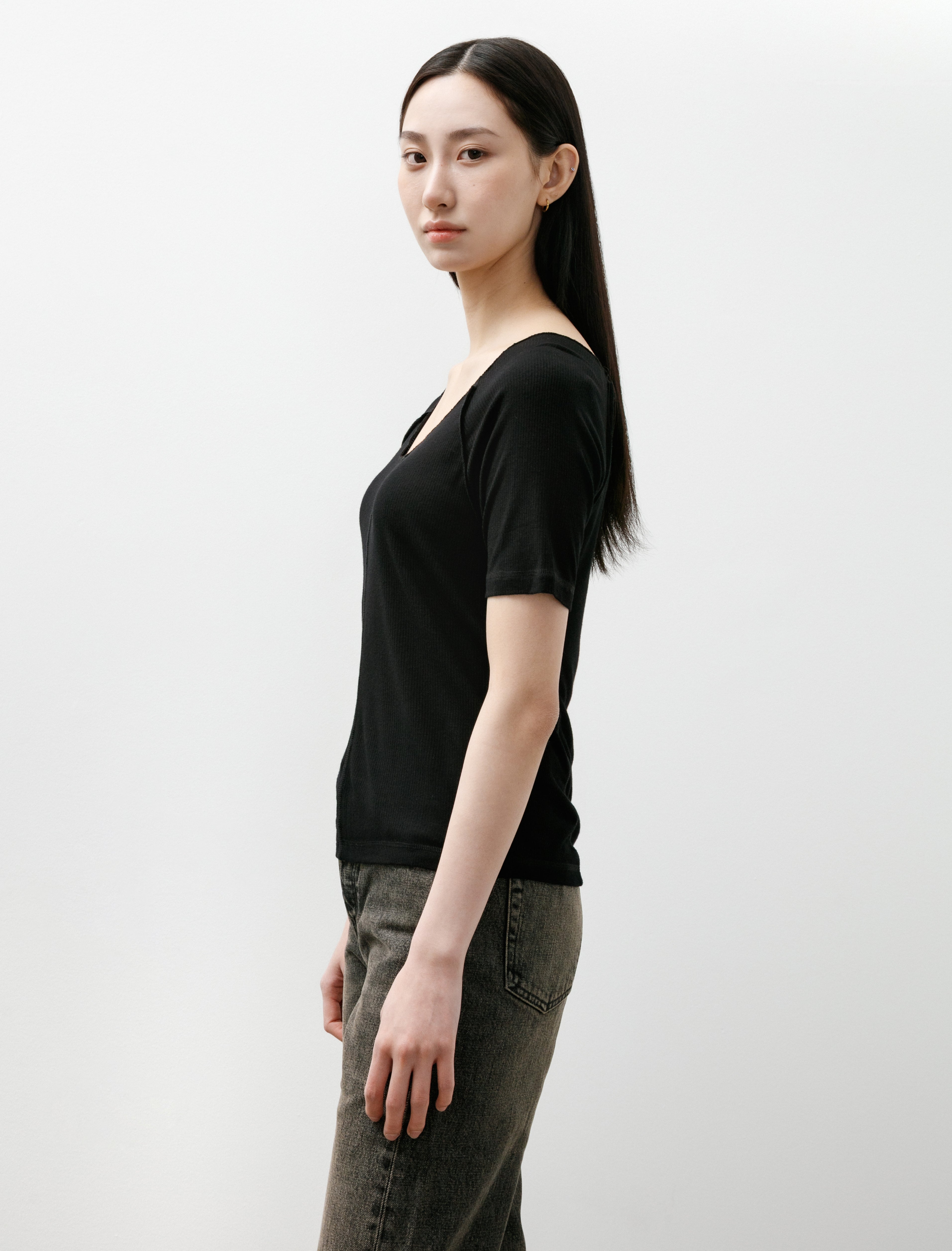 mfpen Flatlock Raglan Tee Black Rib