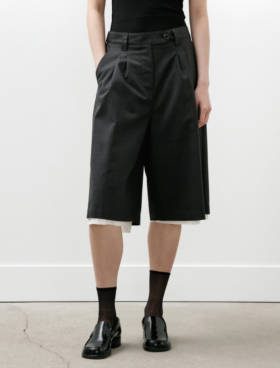 Slash Shorts Dark Grey Tropical Wool - Image 2