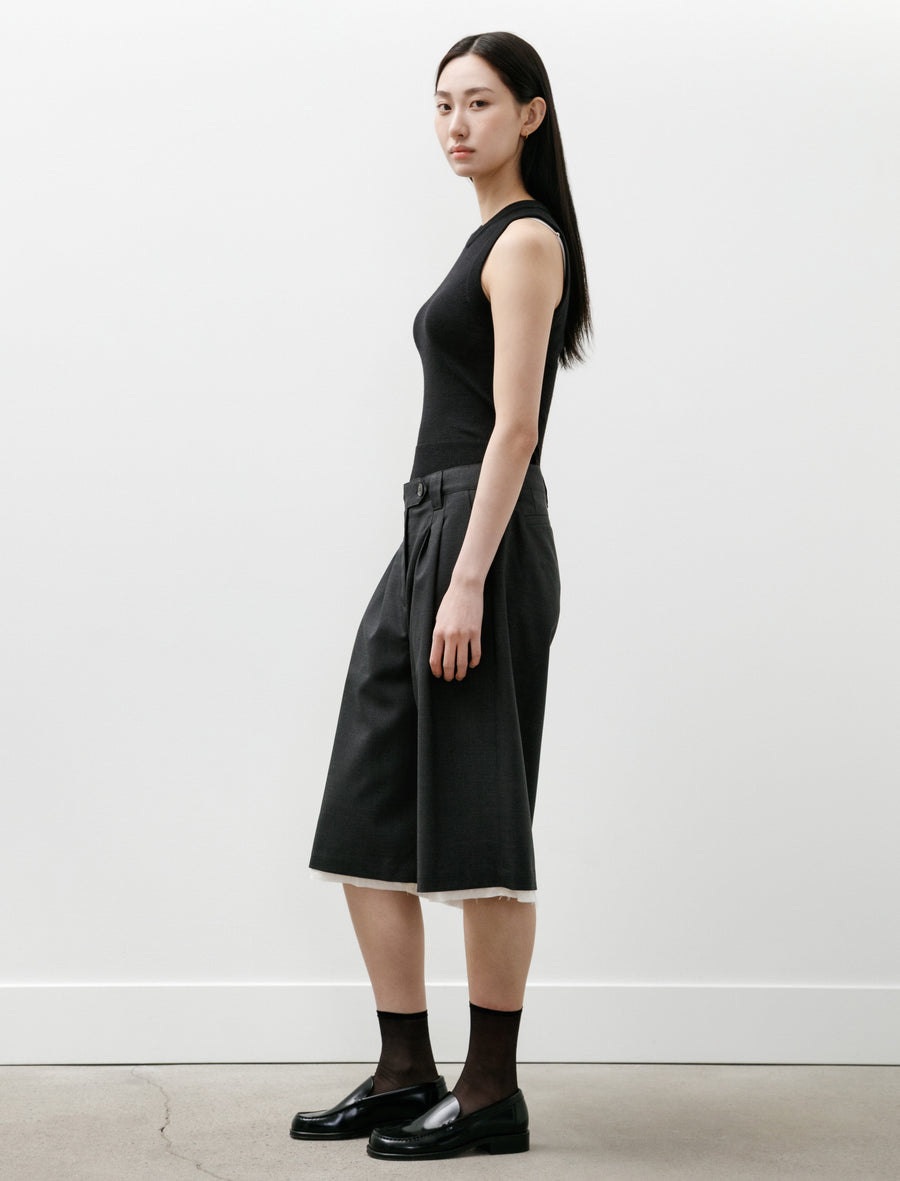Slash Shorts Dark Grey Tropical Wool - Image 3