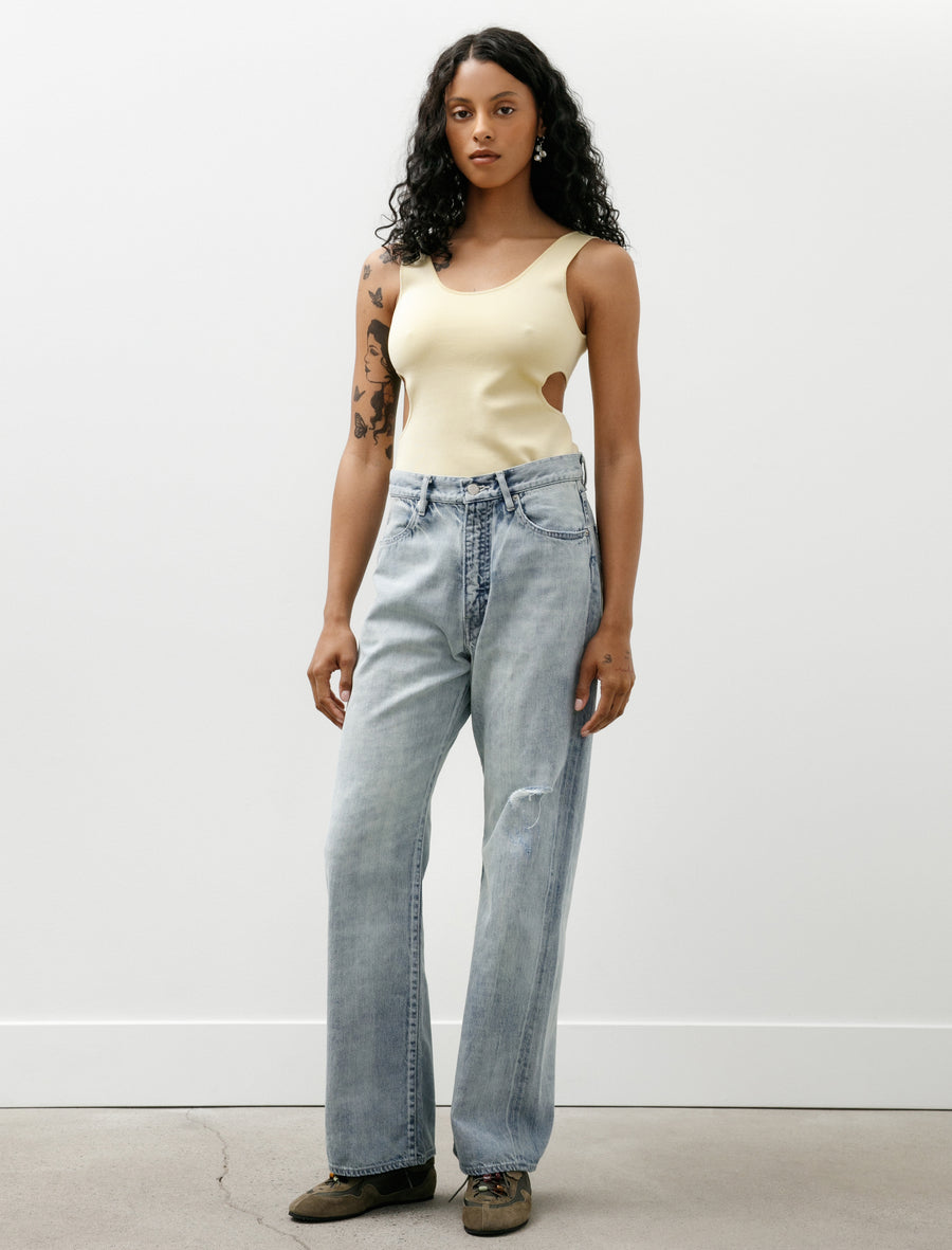 Auralee Faded Selvedge Light Denim Pants Light Indigo – Neighbour