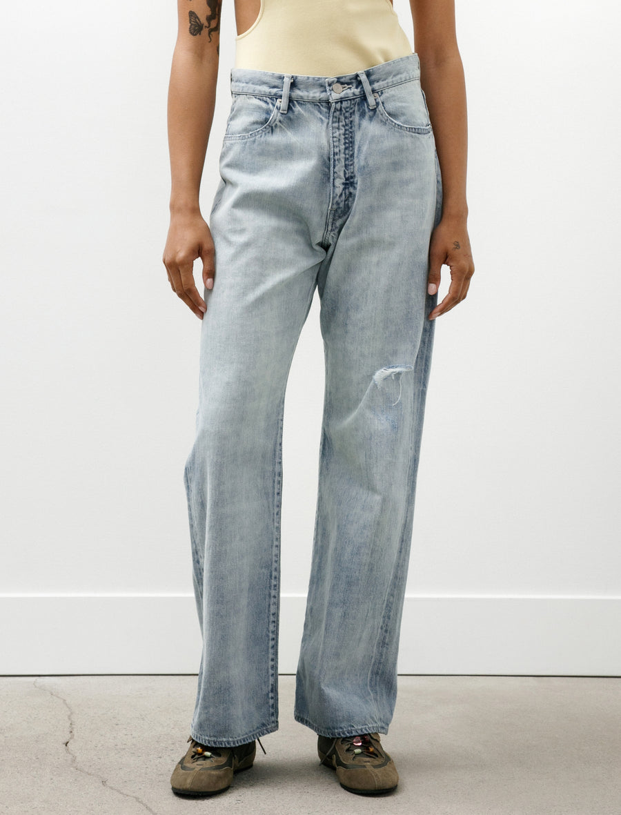 Auralee Faded Selvedge Light Denim Pants Light Indigo – Neighbour