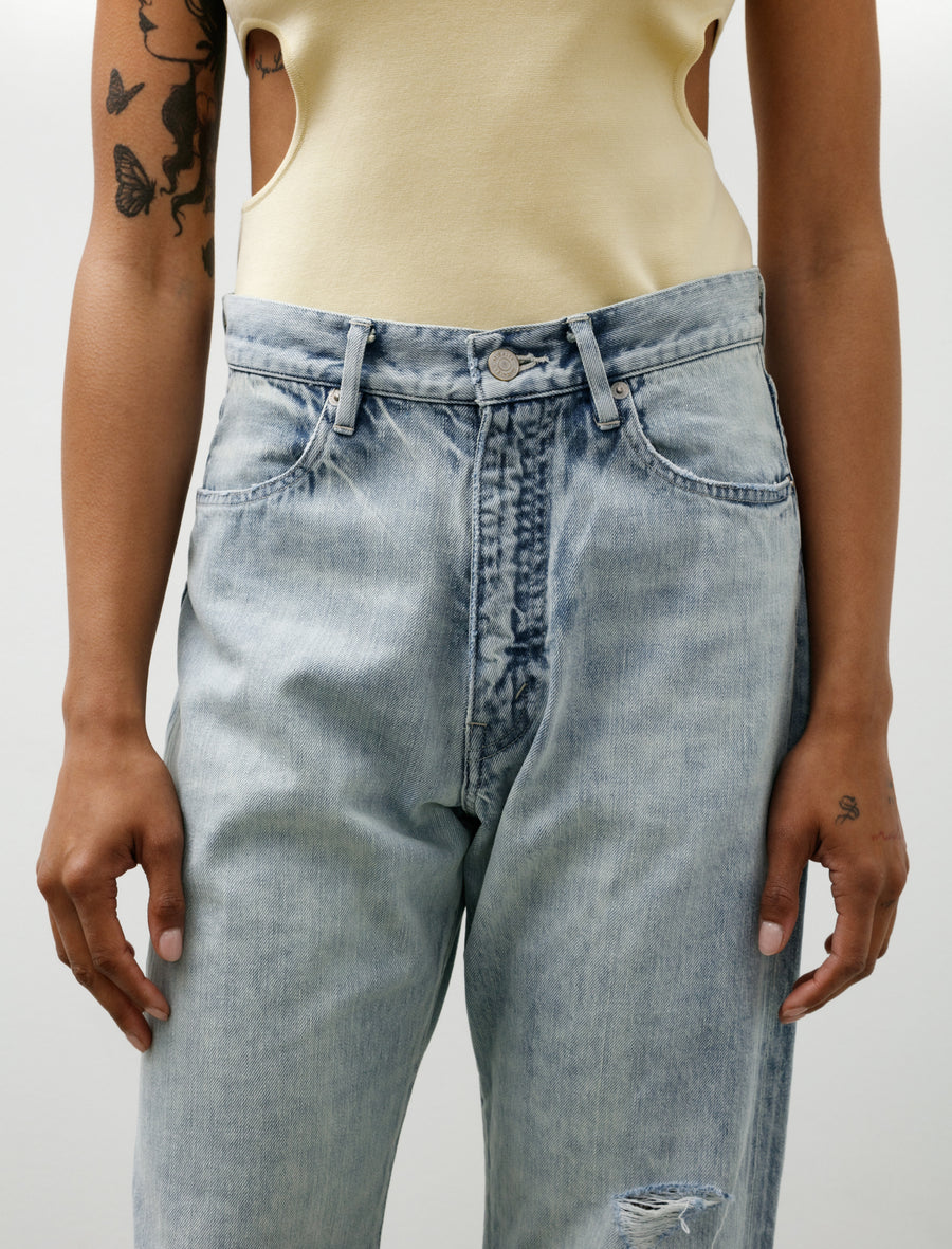 Auralee Faded Selvedge Light Denim Pants Light Indigo – Neighbour