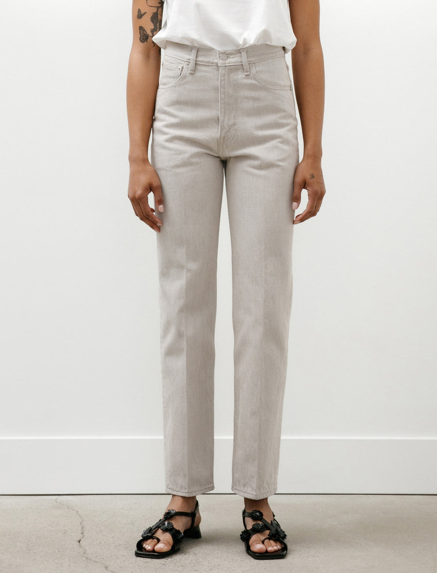 Faded Hard Twist Brown Denim 5P Pants Light Grey - Image 2