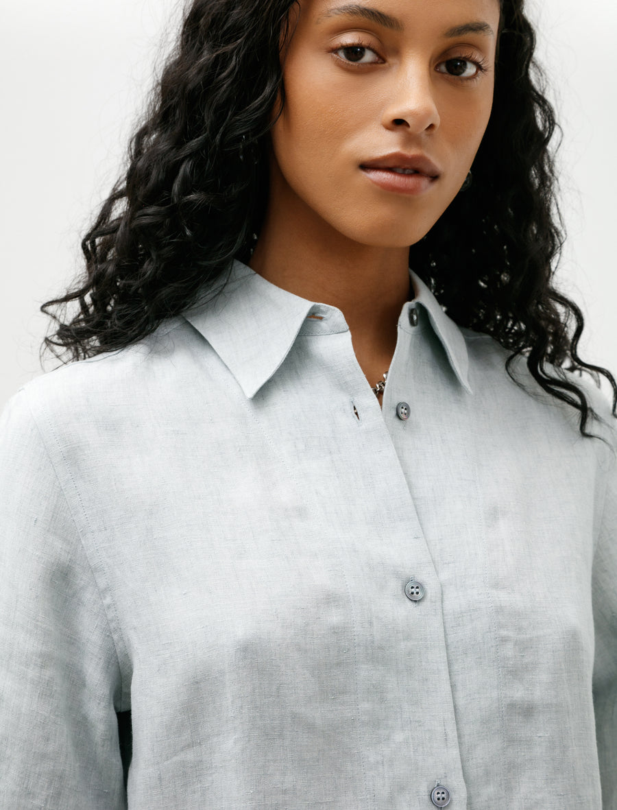 Estes Shirt Soft Slub Linen Spearmint - Image 4