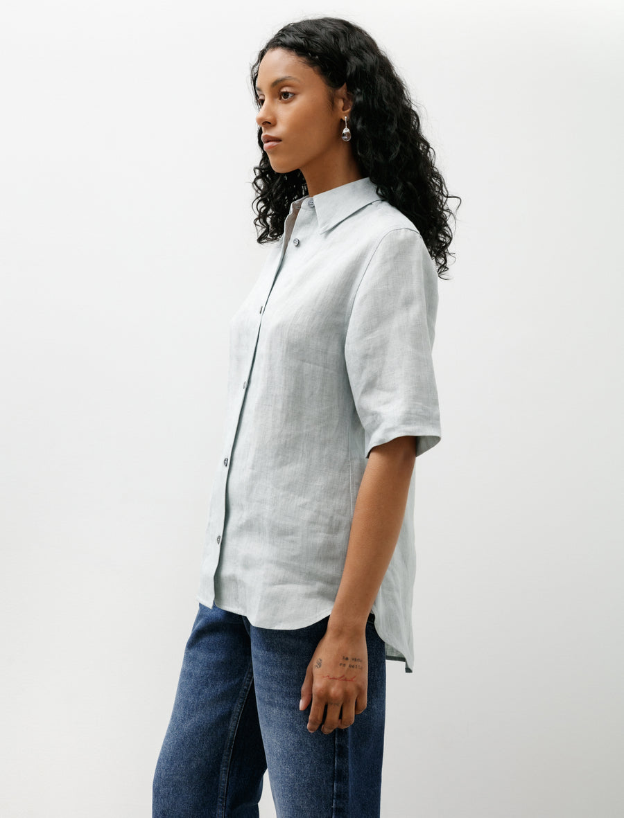 Estes Shirt Soft Slub Linen Spearmint - Image 2