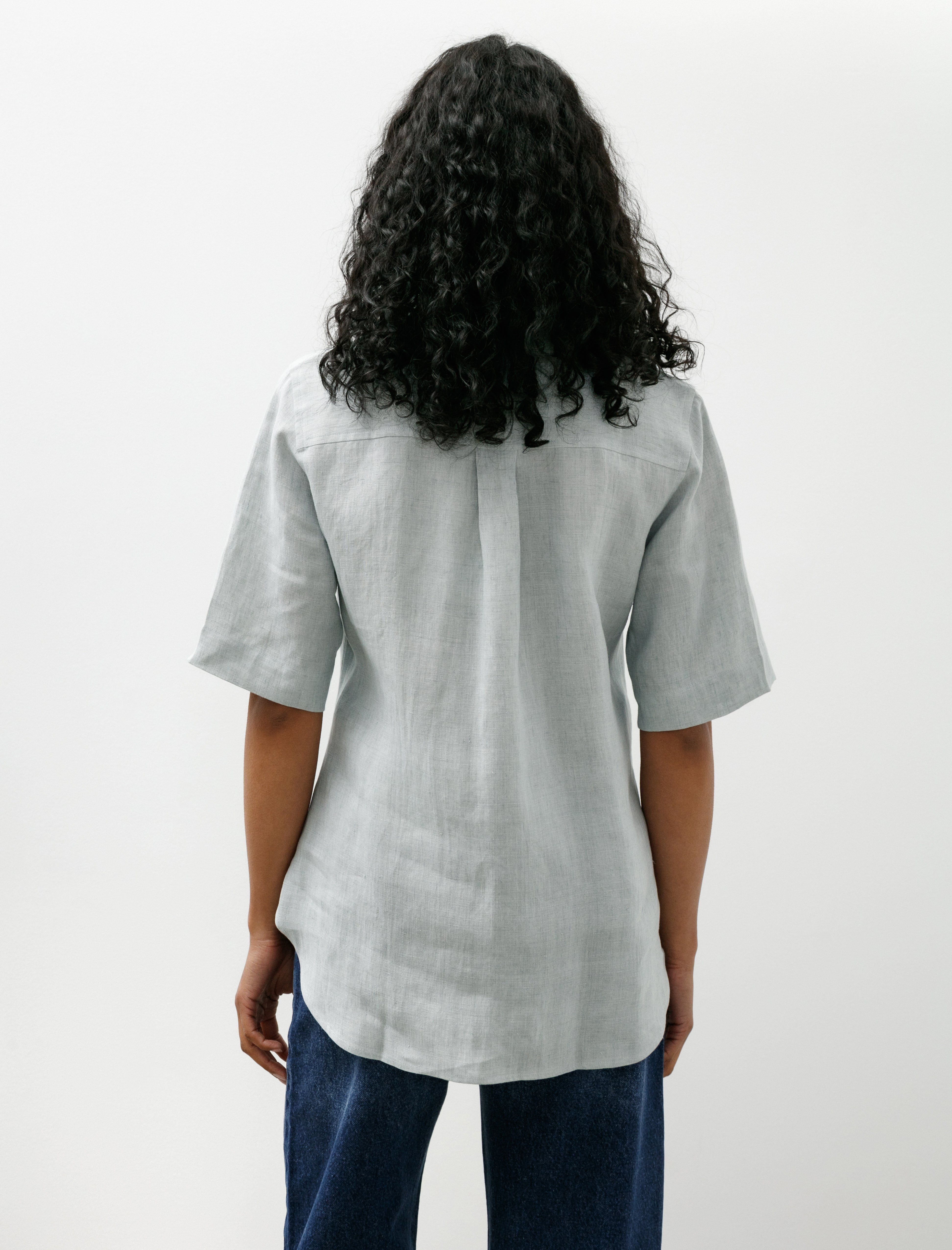 Studio Nicholson Estes Shirt Soft Slub Linen Spearmint