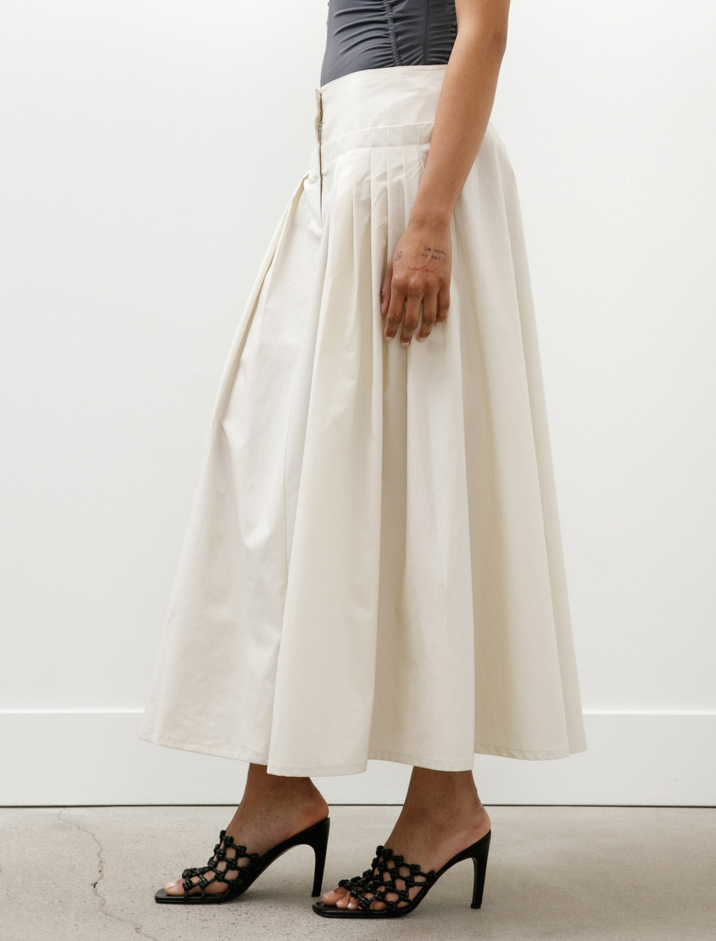Studio Nicholson Agat Skirt Noisy Cotton Bone