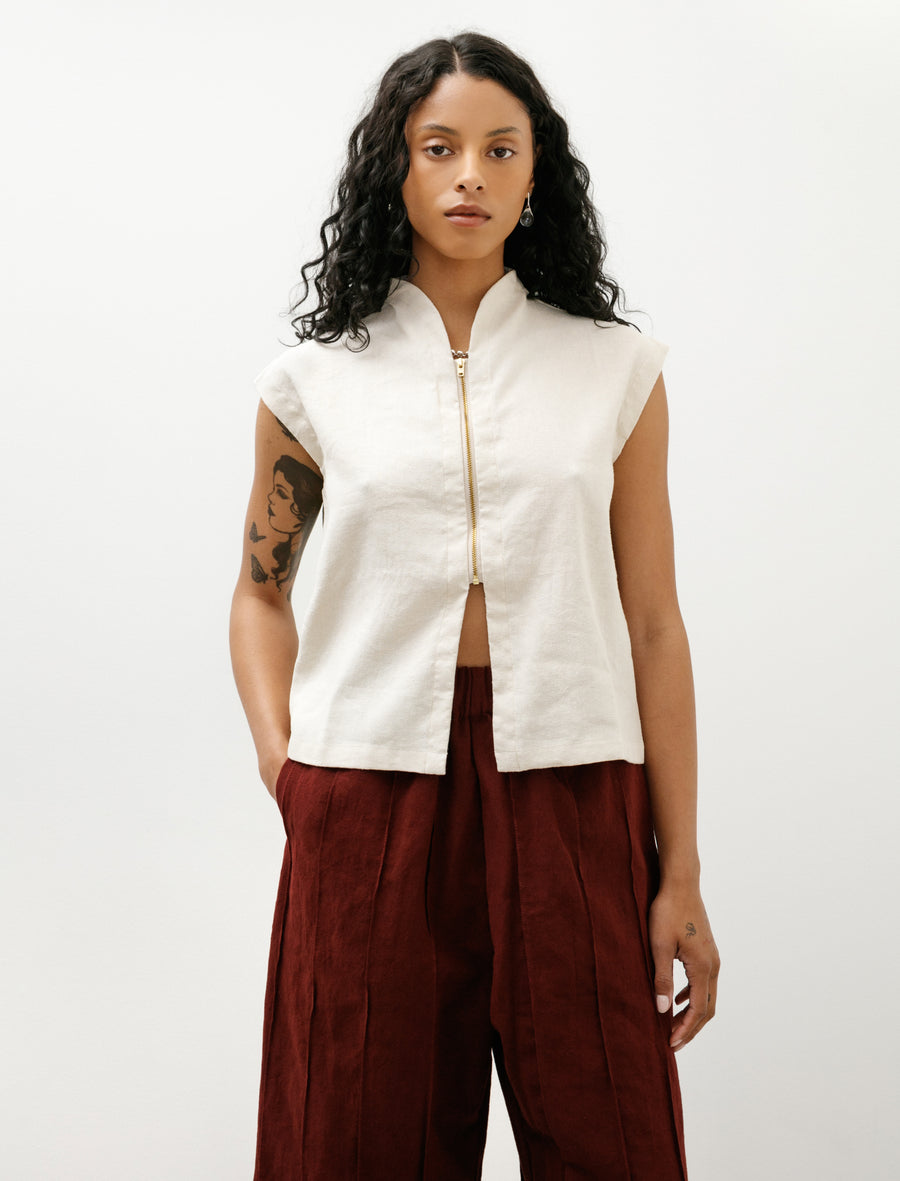 WR20 Shirt-5 Zip Tank Sand Grosgrain - Image 1