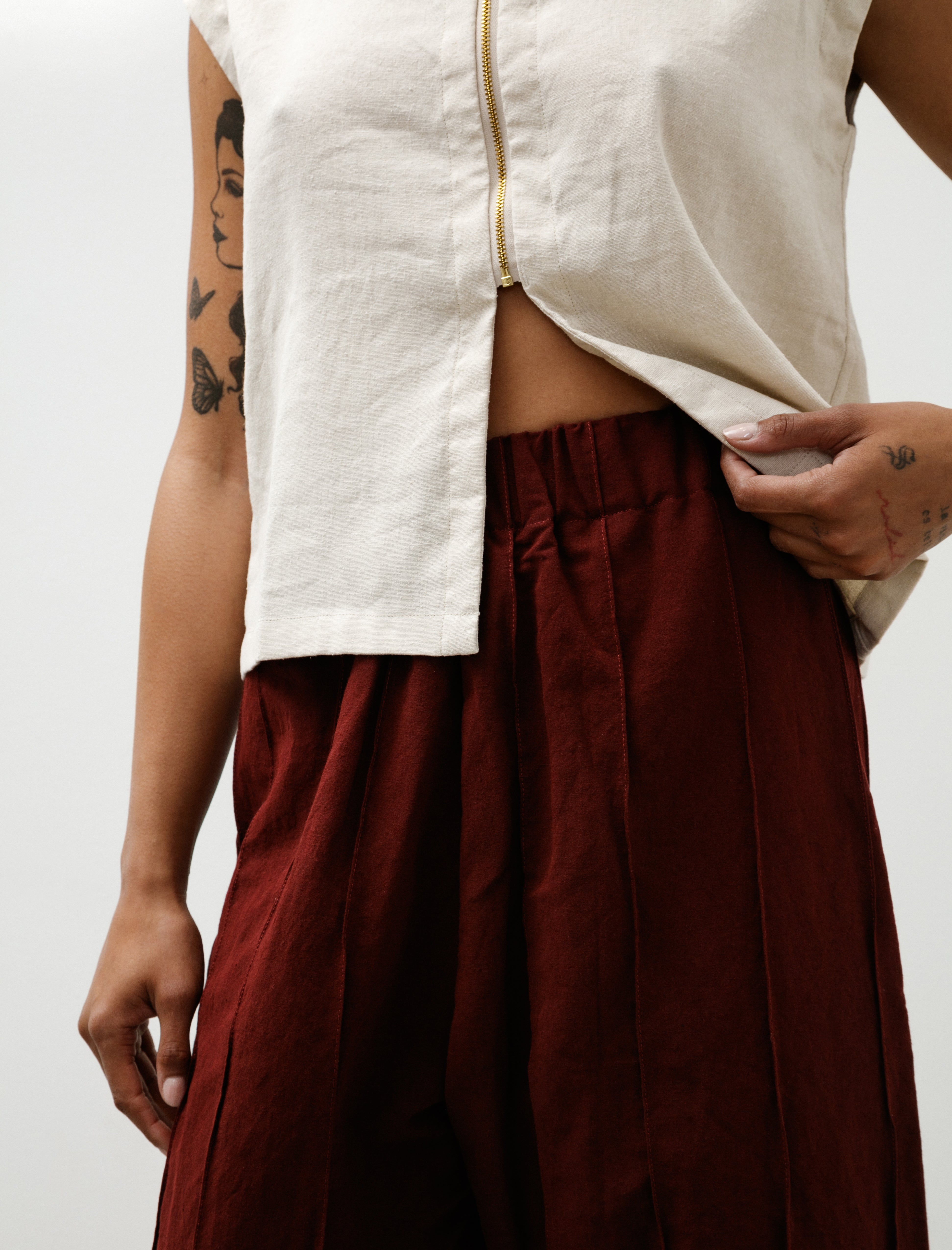MAN-TLE WR20 Pants-3 Tuck Pants Sap Linen