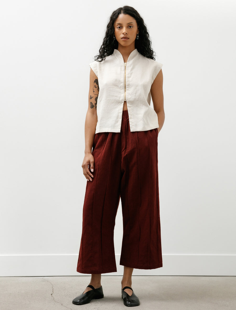 WR20 Pants-3 Tuck Pants Sap Linen - Image 1